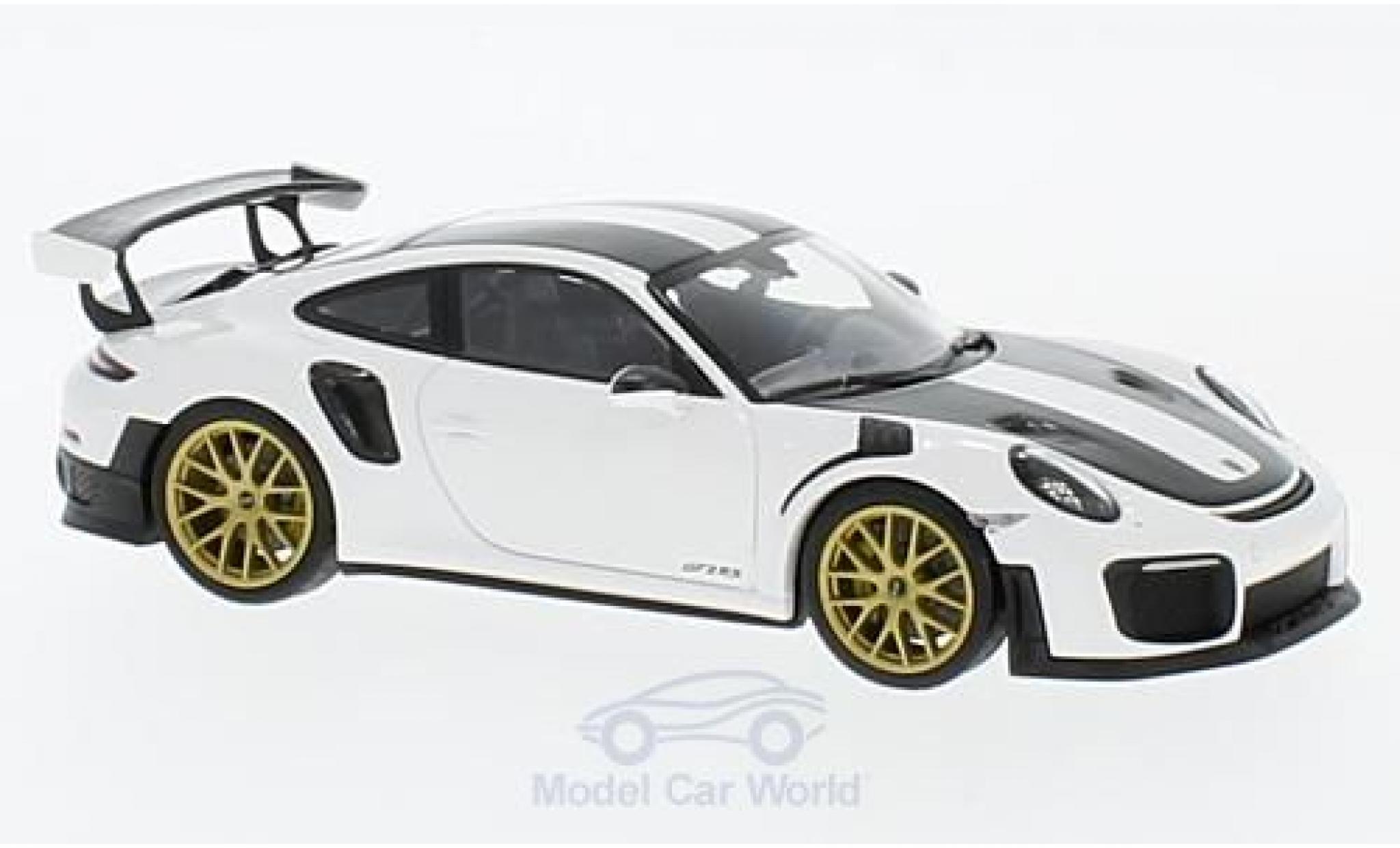 Porsche 991 GT2 RS 1/43 Minichamps 911 (.2) GT2RS bianco 2018 Weissach-Package modellino in miniatura