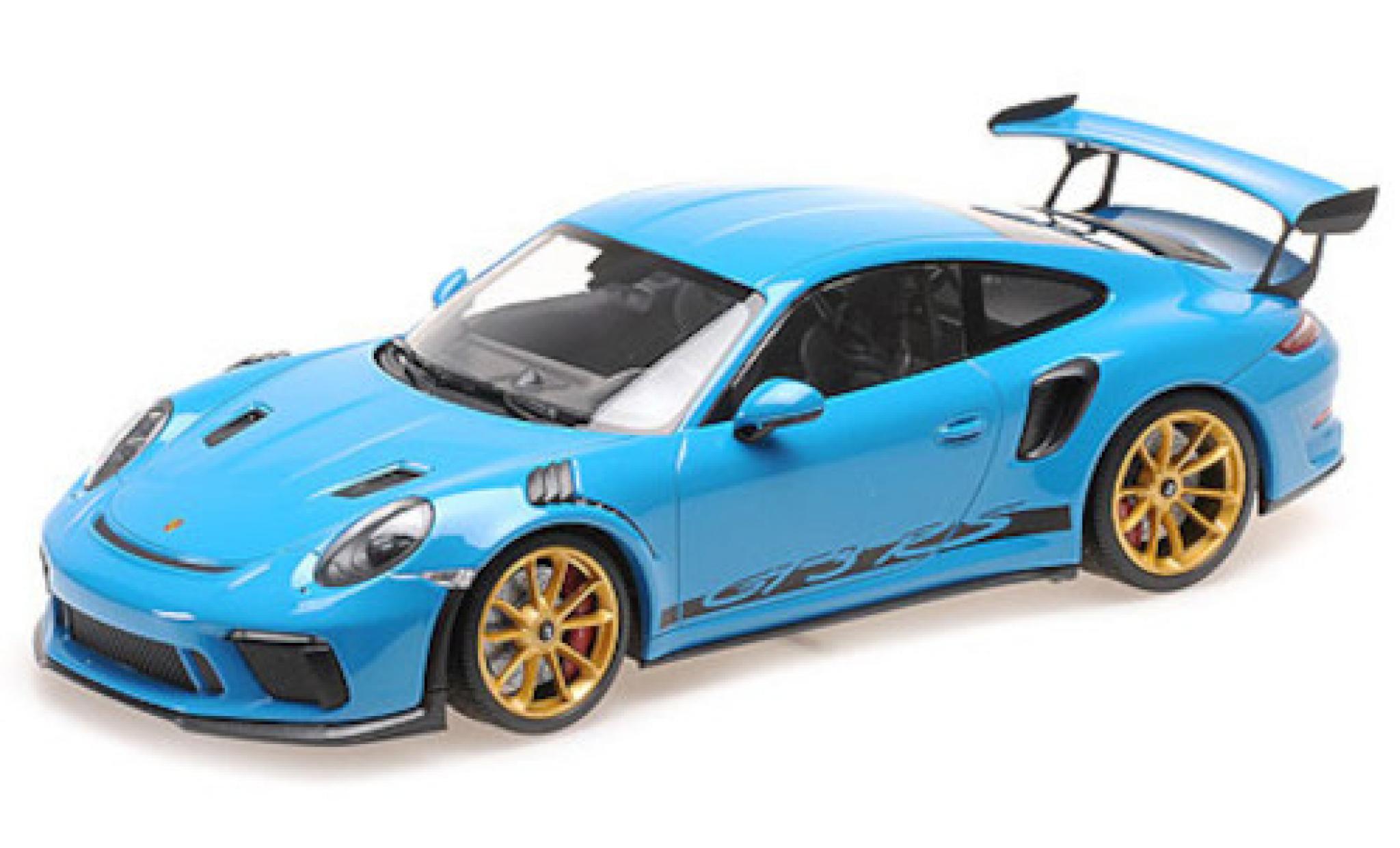 Porsche 992 GT3 R 1/18 Minichamps 911 (991.2) GT3 RS blu 2019 mit Weissach Paket modellino in miniatura