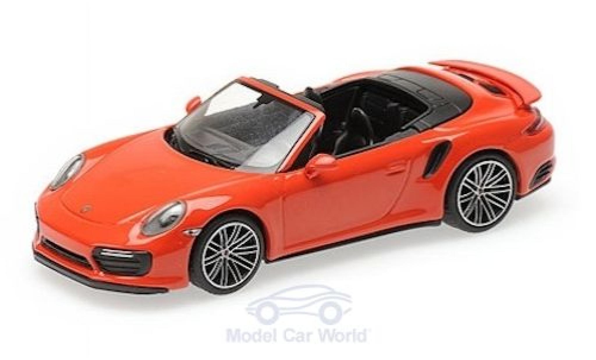 Porsche 991 Turbo S 1/43 Minichamps 911 (.2) Turbo S Cabriolet orange 2016 modellino in miniatura