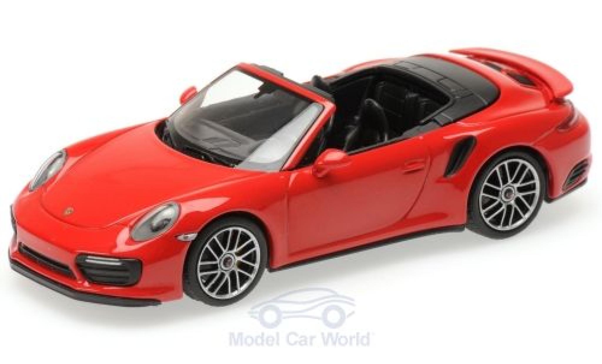 Porsche 991 Turbo S 1/43 Minichamps 911 (.2) Turbo S Cabriolet rosso 2016 modellino in miniatura