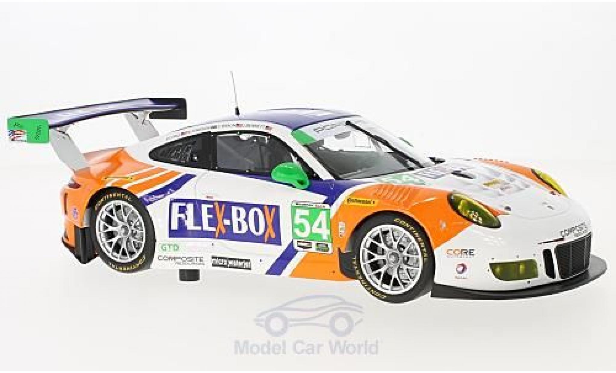 Porsche 991 GT3 R 1/18 Minichamps 911 () GT3 R No.54 Core Autosport Flex-Box 24h Daytona 2017 J.Bennett/C.Braun/P.Long/N.Jönsson modellino in miniatura