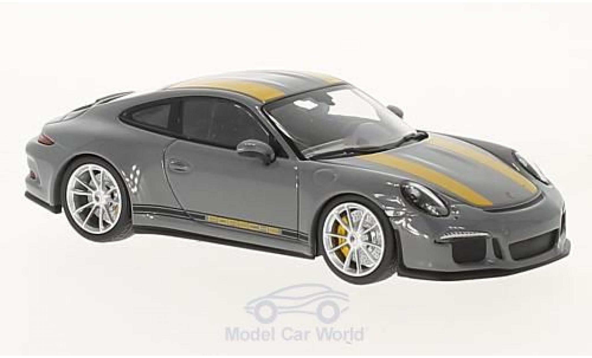 Porsche 991 R 1/43 Minichamps 911 () R grigio/giallo 2016 modellino in miniatura