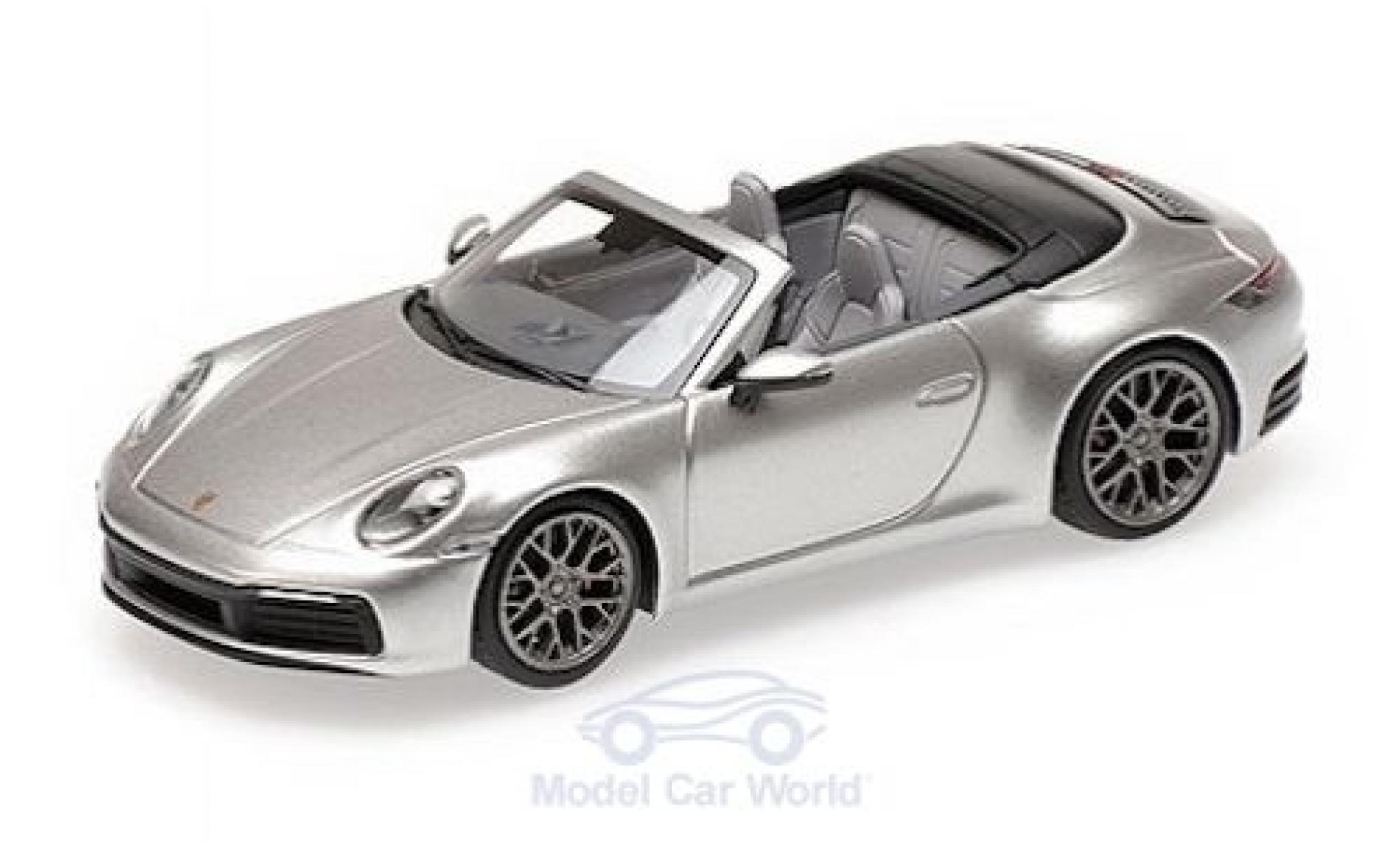 Porsche 992 4S 1/43 Minichamps 911 () Carrera 4S Cabriolet grigio 2019 modellino in miniatura