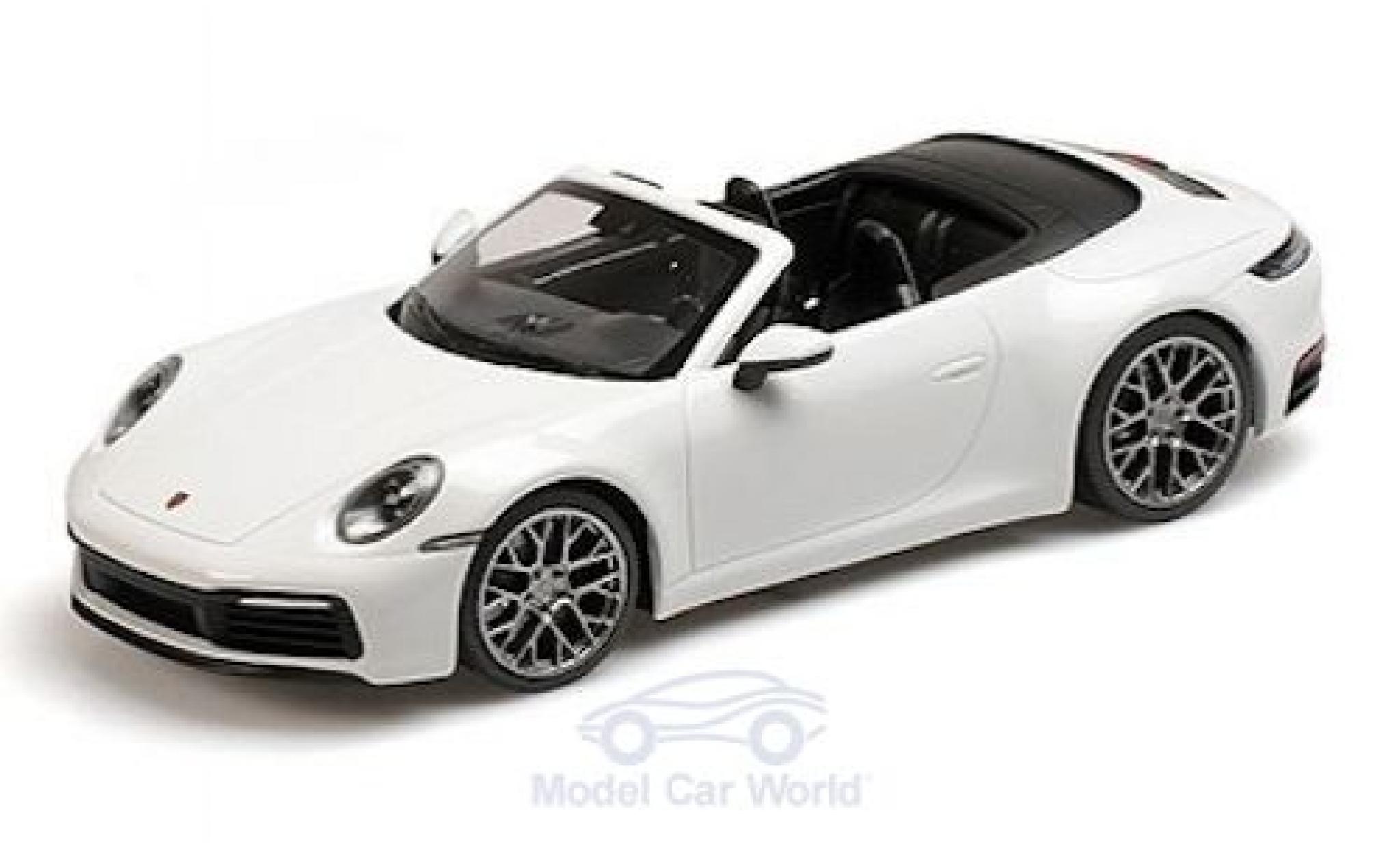 Porsche 992 4S 1/18 Minichamps 911 () Carrera 4S Cabriolet bianco 2019 modellino in miniatura