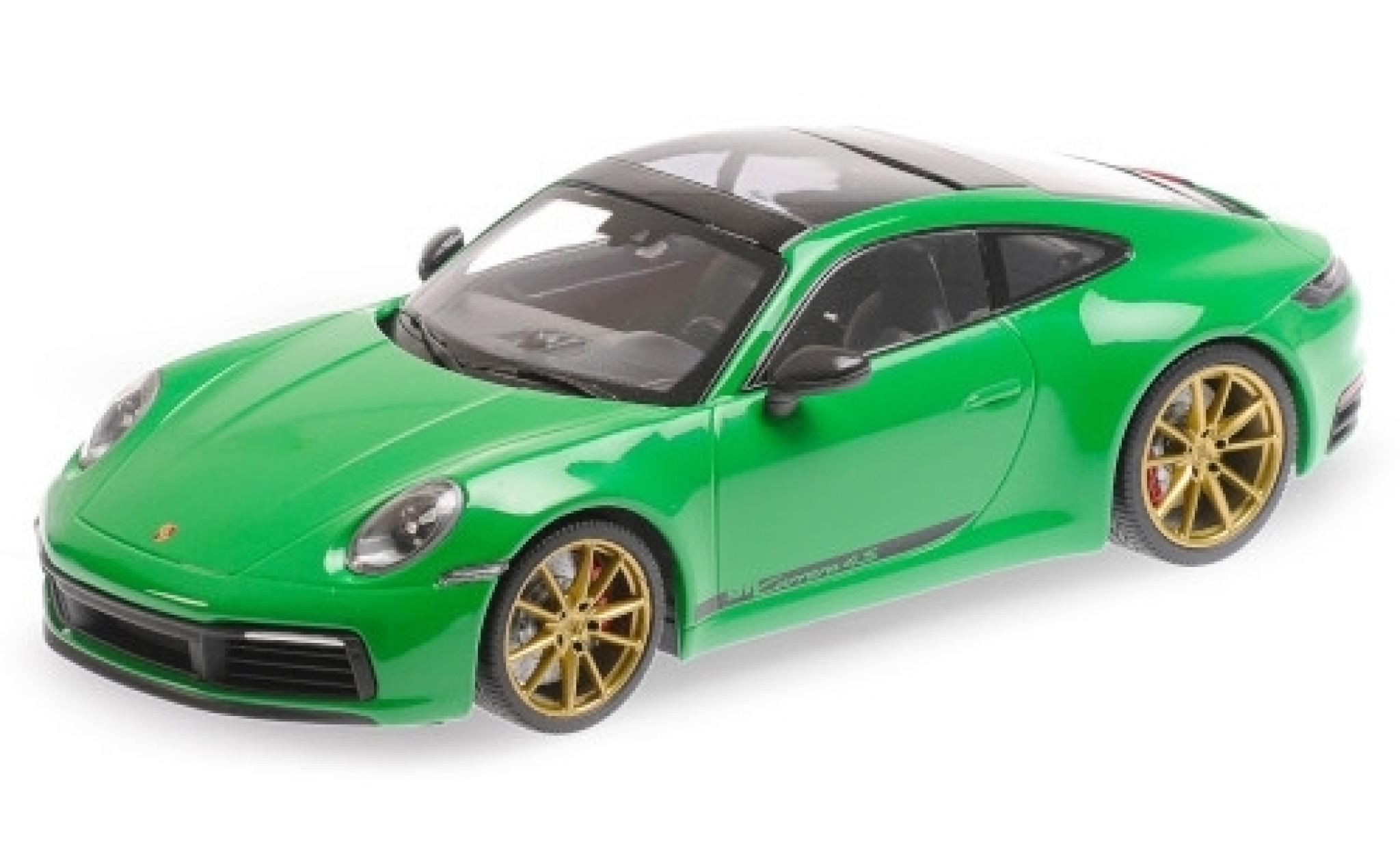 Porsche 992 4S 1/18 Minichamps 911 () Carrera 4S verde 2019 modellino in miniatura