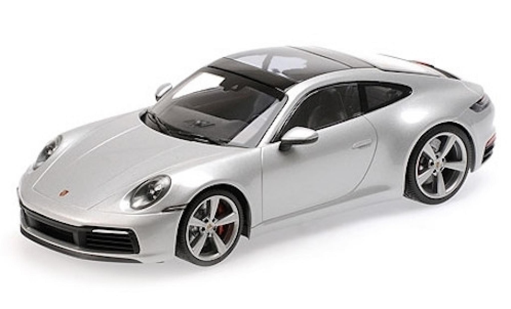 Porsche 992 4S 1/18 Minichamps 911 () Carrera 4S grigio 2019 modellino in miniatura