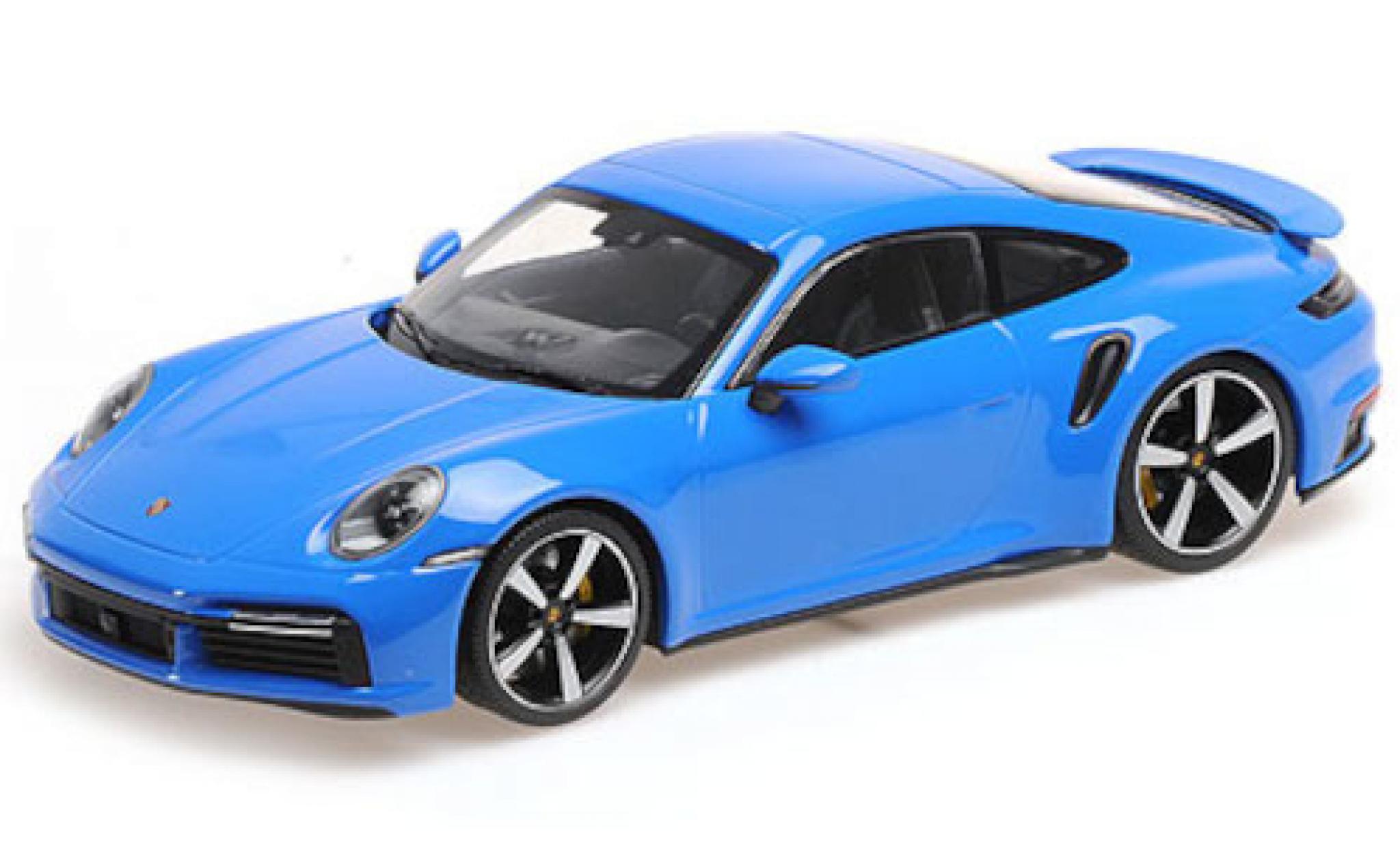 Porsche 992 Turbo s 1/18 Minichamps 911 () Turbo S blu 2021 modellino in miniatura