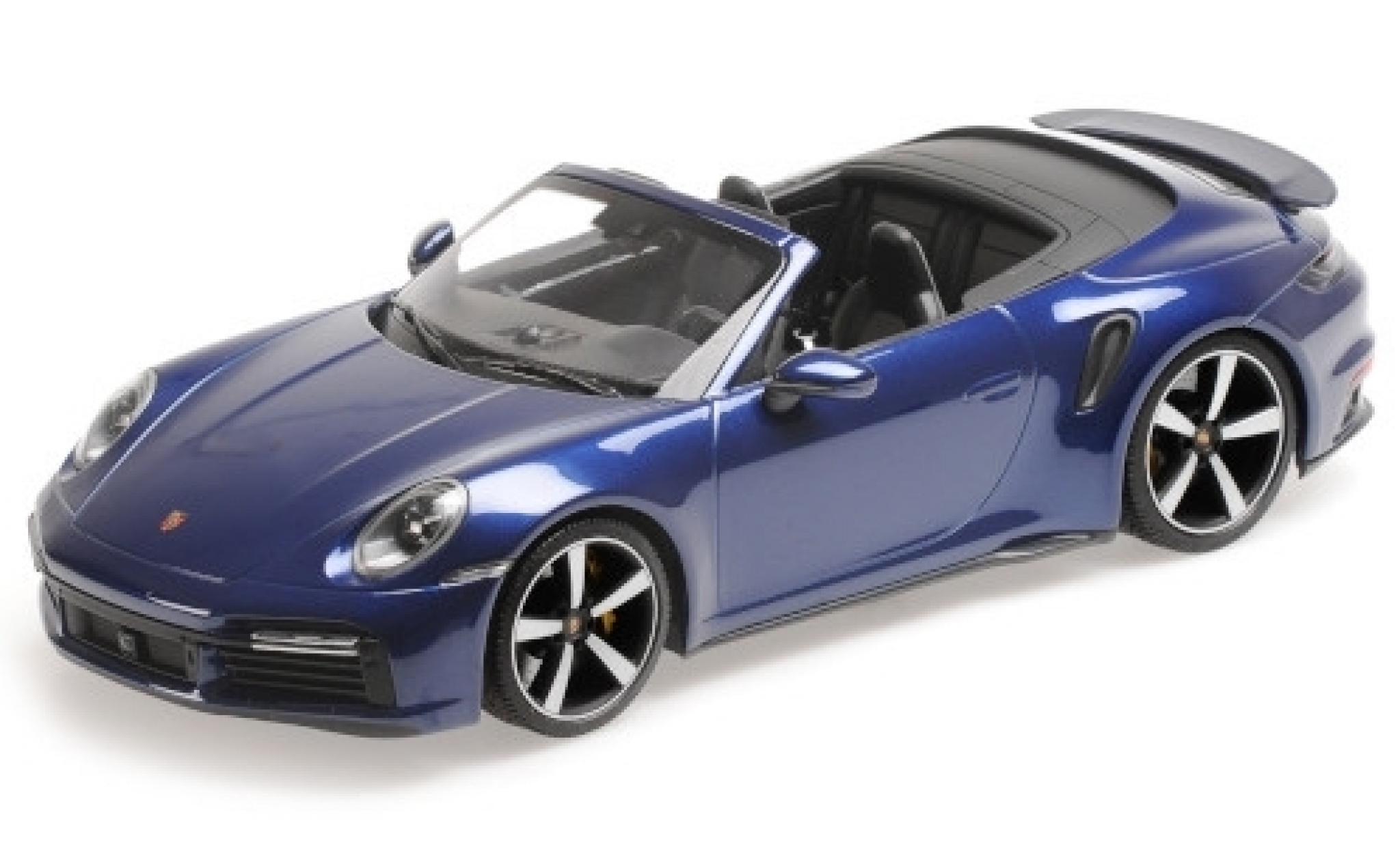 Porsche 992 Turbo s 1/18 Minichamps 911 () Turbo S Cabriolet metallico blu 2020 modellino in miniatura