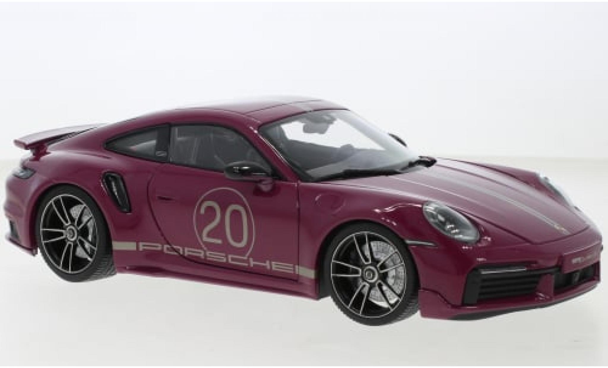Porsche 992 Turbo s 1/18 Minichamps 911  Turbo S Sport Design rot 2021 1:18 modellino in miniatura