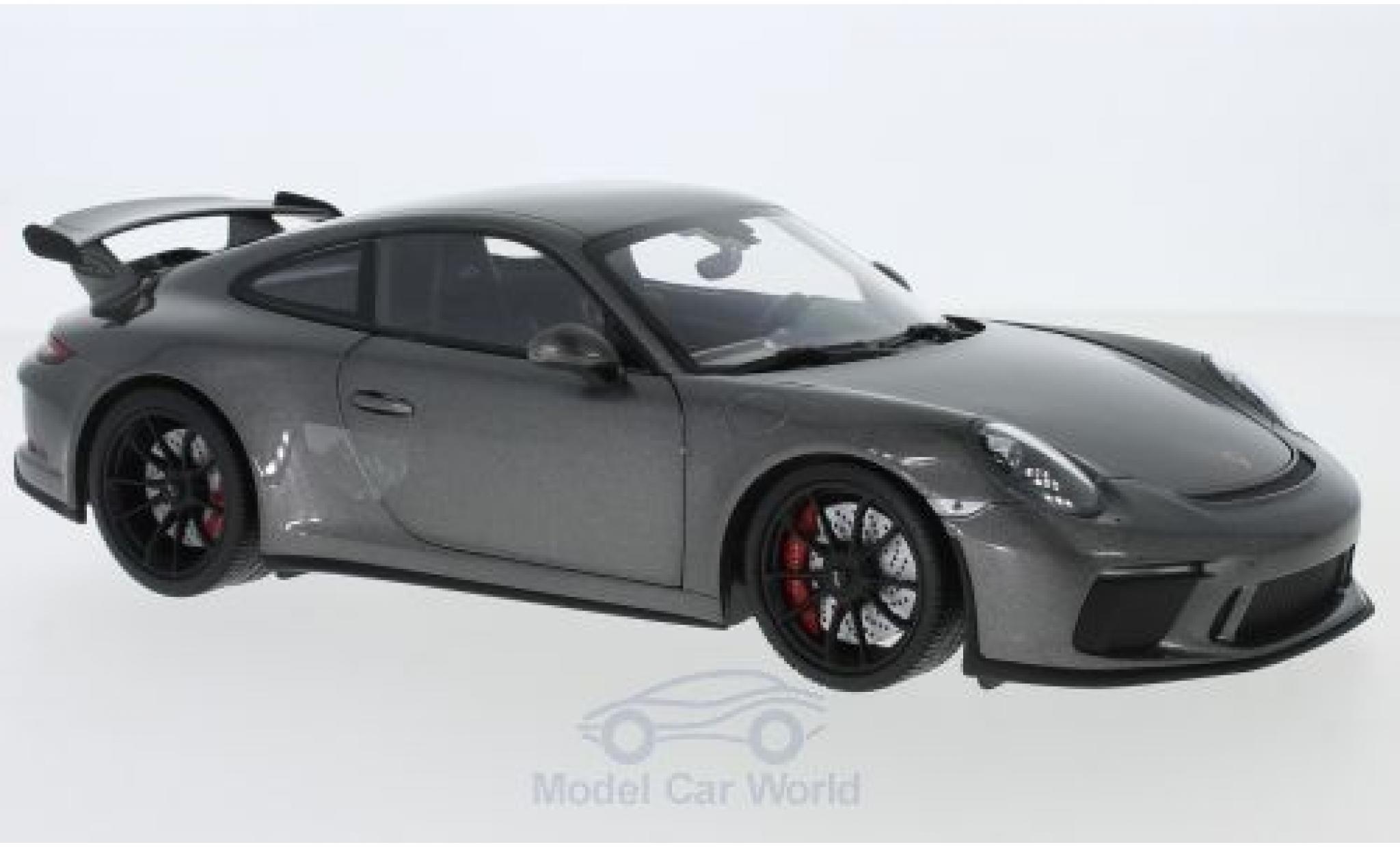 Porsche 991 GT3 1/18 Minichamps 911 GT3 metallico grigio 2017 modellino in miniatura