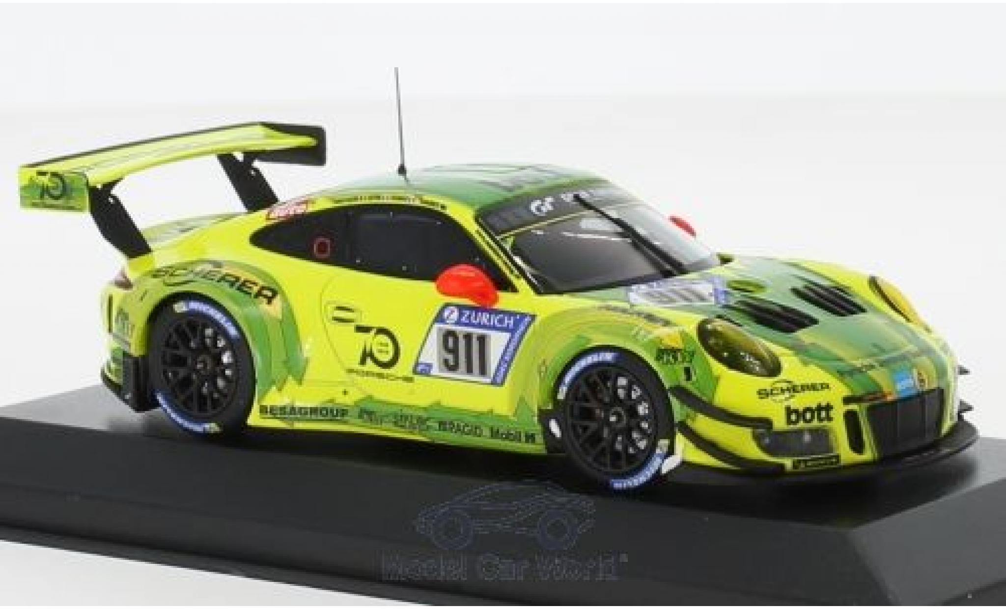 Porsche 991 GT3 R 1/43 Minichamps 911 GT3 R () No.911 Manthey Racing 24h Nürburgring 2018 K.Estre/R.Dumas/J.Vanthoor/E.Bamber modellino in miniatura