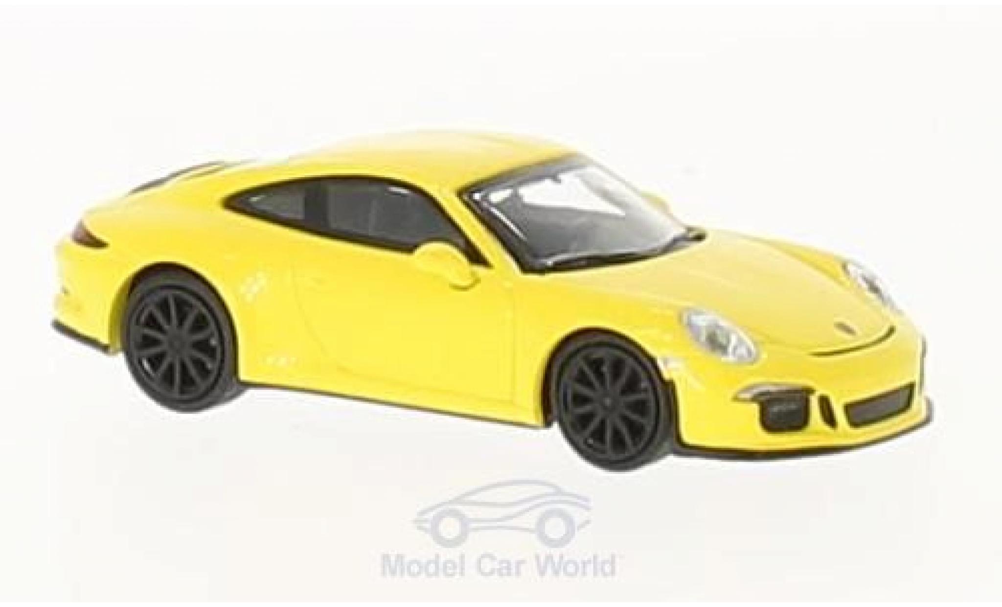 Porsche 991 R 1/87 Minichamps 911 R giallo 2016 mit neroen Felgen modellino in miniatura