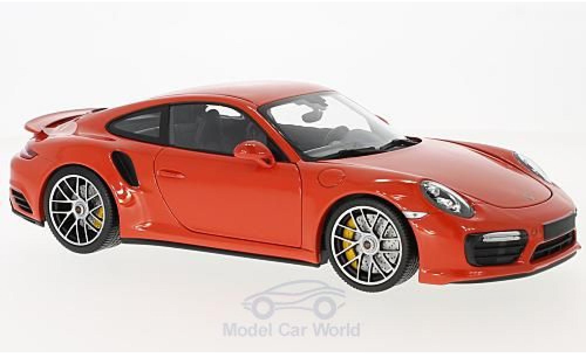 Porsche 991 Turbo S 1/18 Minichamps 911 Turbo S orange 2016 modellino in miniatura