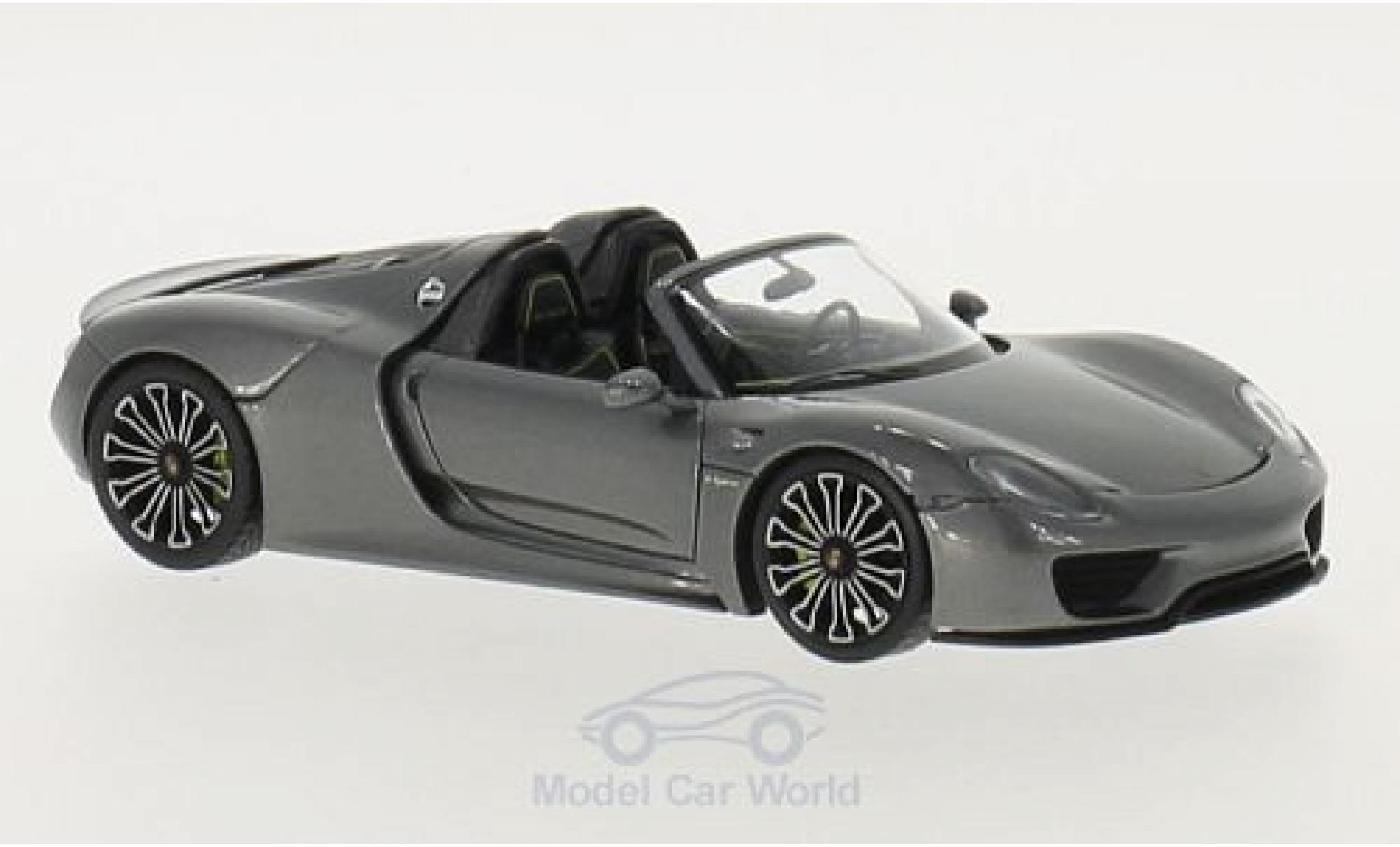 Porsche 918 1/43 Minichamps Spyder metallico grigio 2013 modellino in miniatura