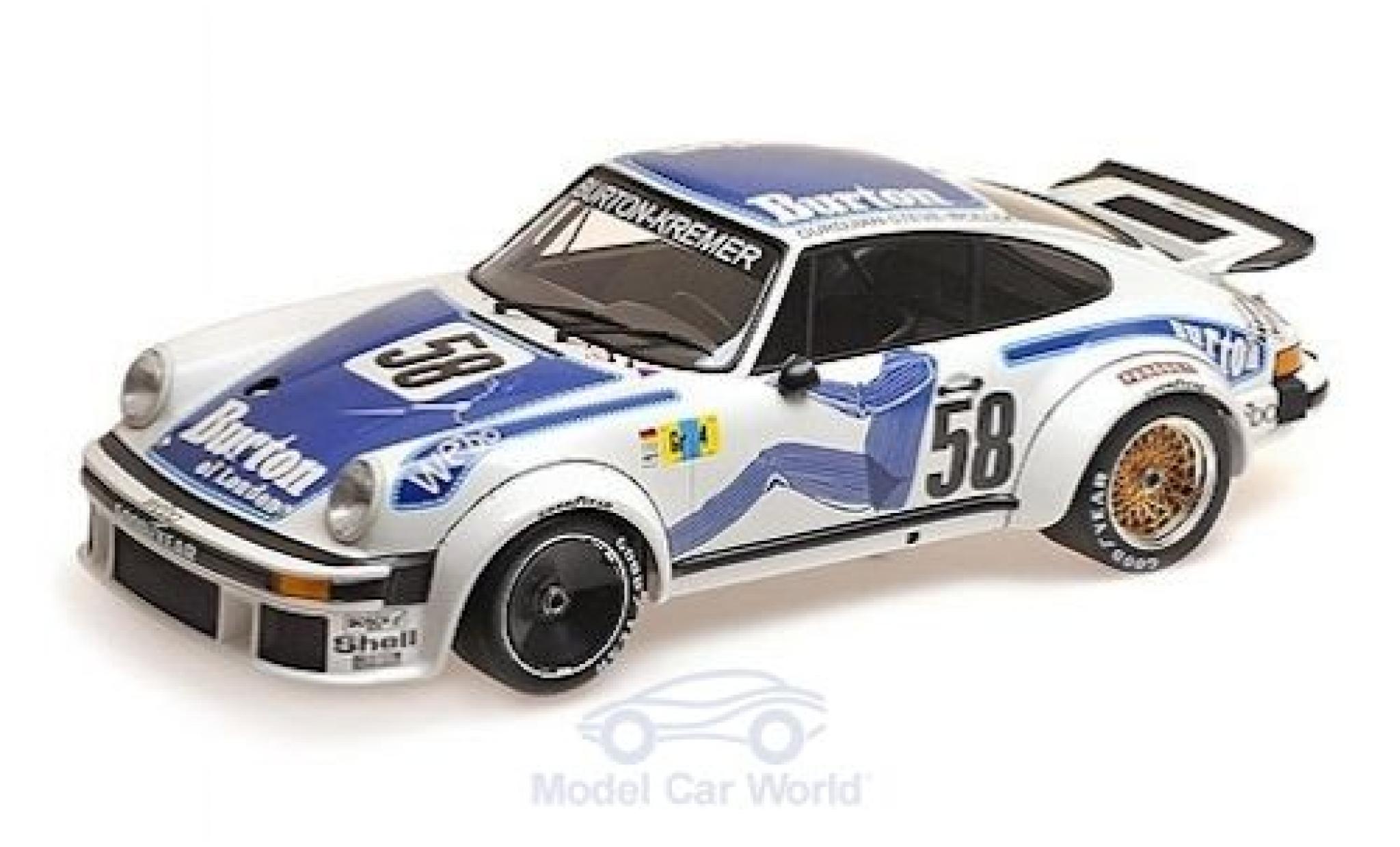 Porsche 934 1977 1/12 Minichamps No.58 -Kremer Racing Burton Le Mans 24h Le Mans 1977 B.Wollek/P.Gurdjian/Steve modellino in miniatura