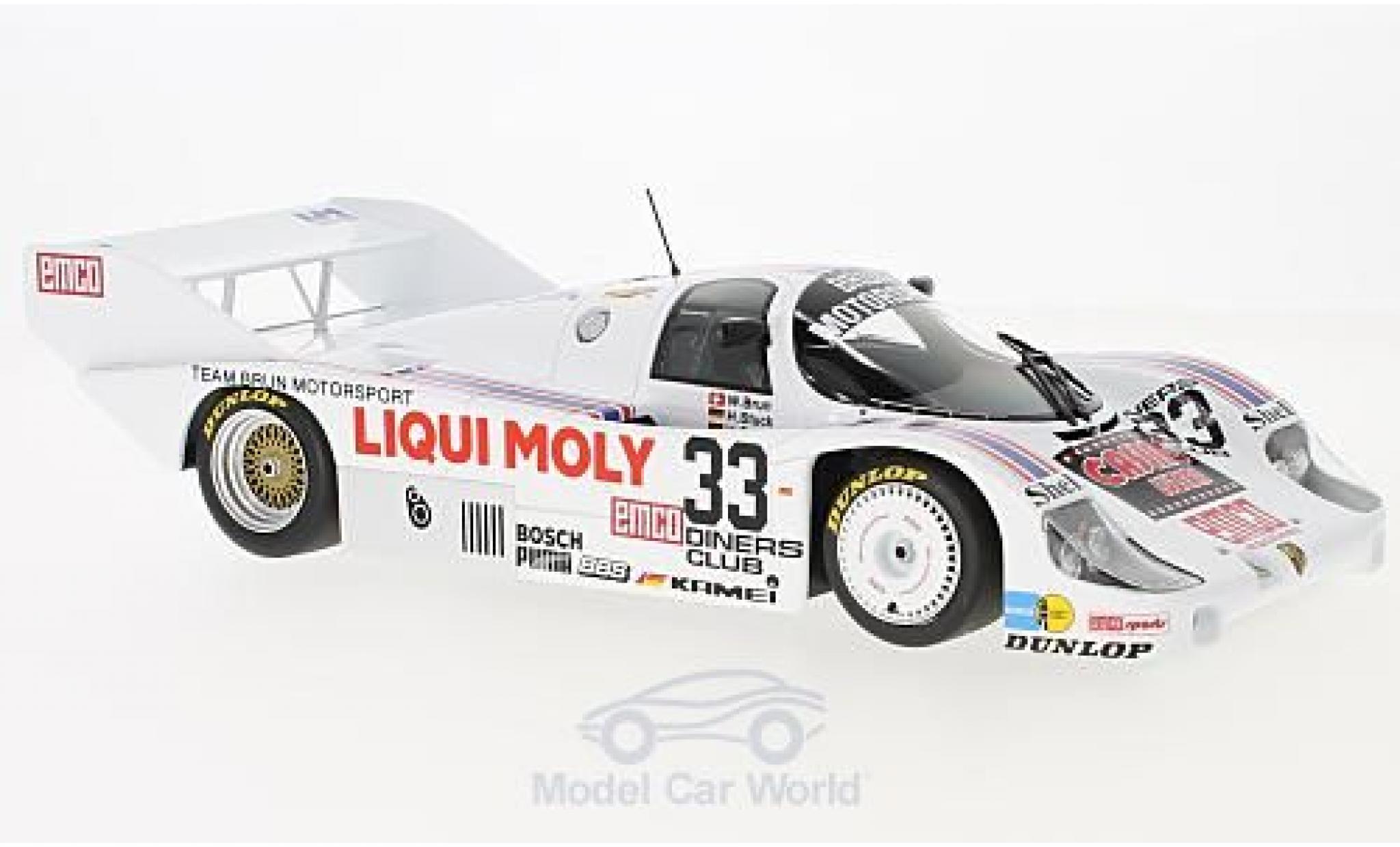 Porsche 956 1983 1/18 Minichamps K No.33 Brun Motorsport Liqui Moly 1000km Spa 1983 H-J.Stuck/H.Grohs/W.Brun modellino in miniatura