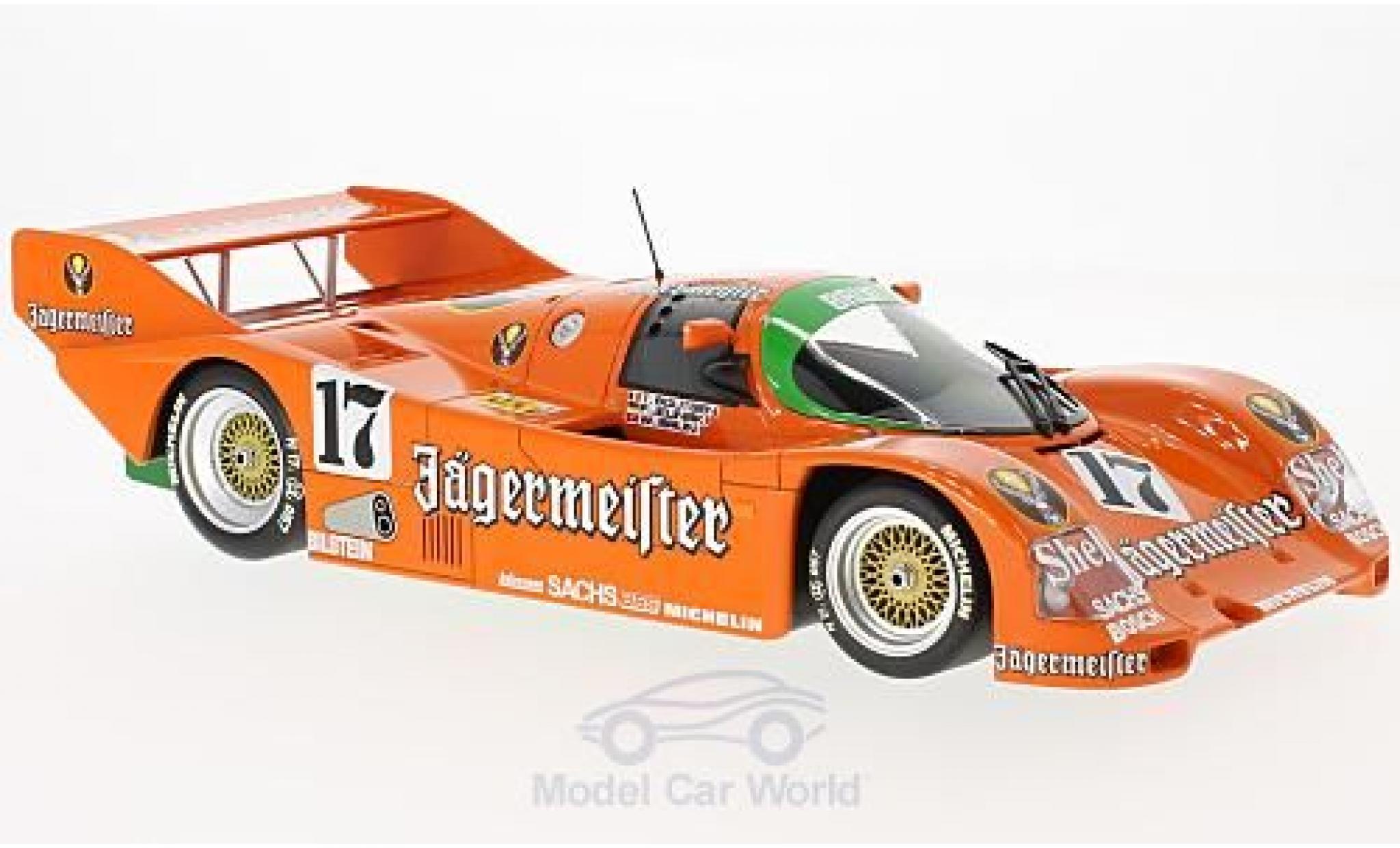 Porsche 962 1986 1/18 Minichamps C No.17 Brun Motorsport Jägermeister 1000 Km Spa 1986 T.Boutsen/F.Jelinski/W.Brun modellino in miniatura