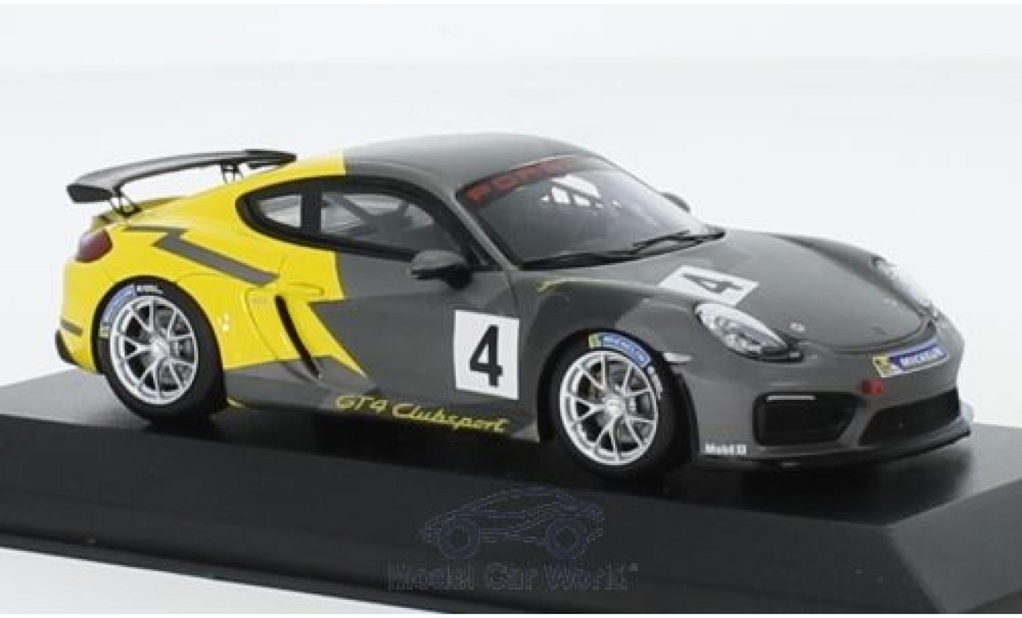 Porsche Cayman GT4 Clubsport 1/43 Minichamps GT4 Clubsport No.4 2016 Testcar Weissach modellino in miniatura
