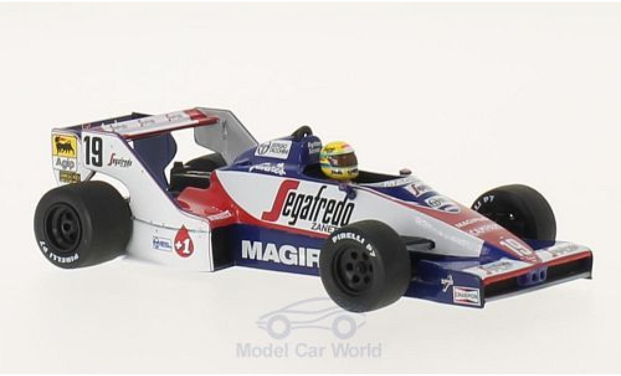Toleman HART 1/43 Minichamps Hart TG 183B No.19 Segafredo Formel 1 GP Brasilien 1984 Ayrton Senna Collection A.Senna modellino in miniatura