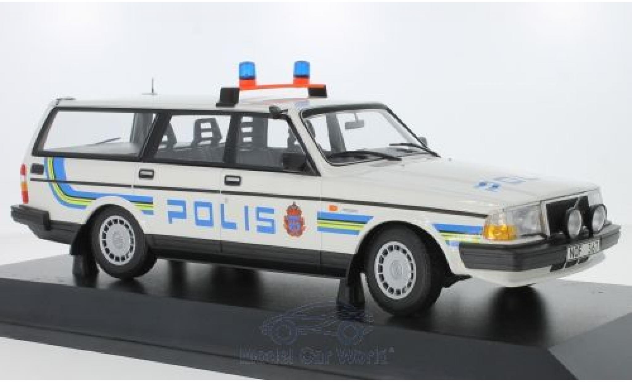 Volvo 240 1/18 Minichamps GL Break Polis Sweden 1986 modellino in miniatura