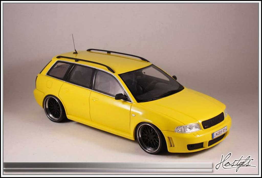 Audi RS4 1/18 Ottomobile B5 Black and Yellow tuning modellino in miniatura