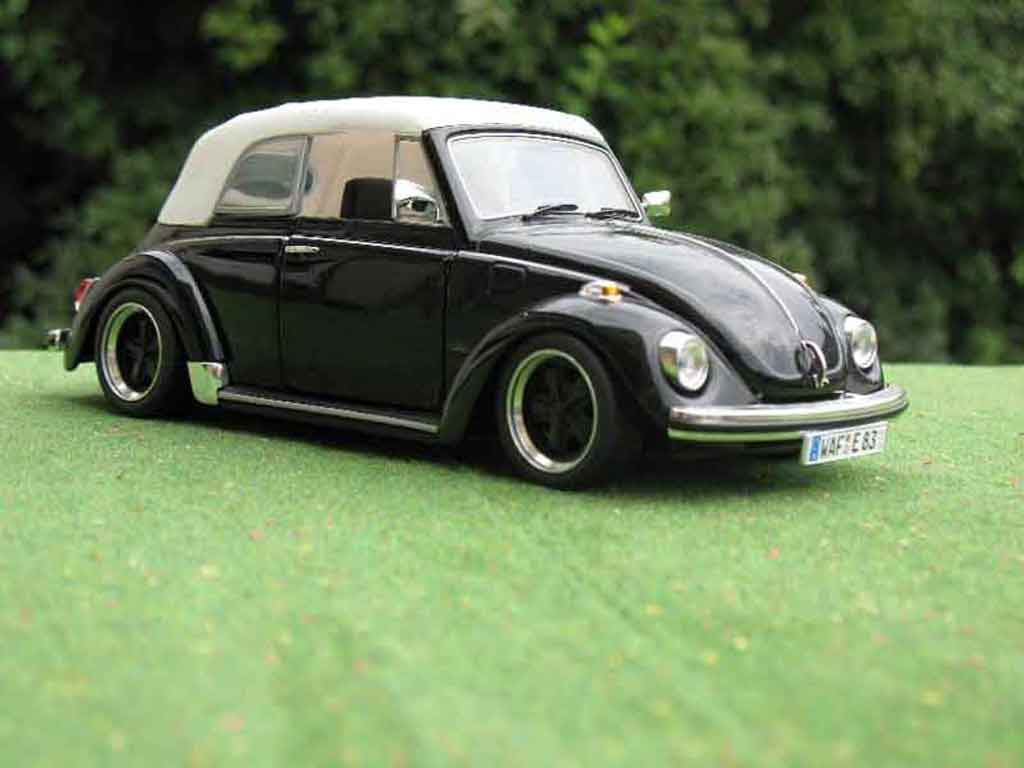 Volkswagen Kafer 1/18 Solido Coccinelle Cabriolet nero jantes fuchs modellino in miniatura