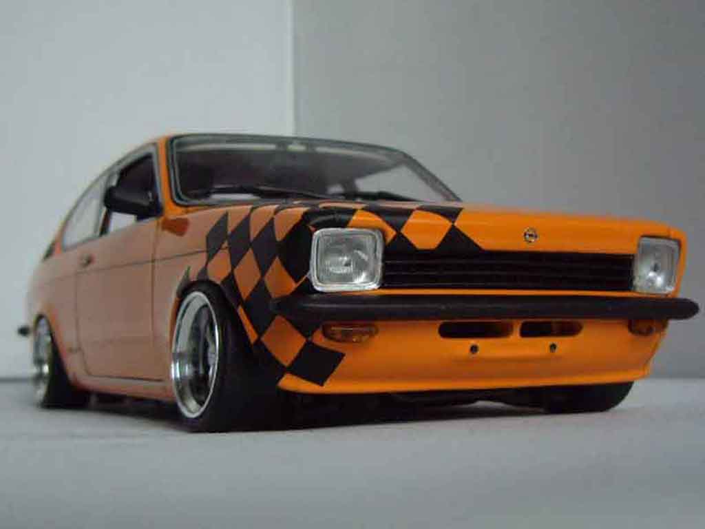 Opel Kadett coupe 1/18 Minichamps coupe sr 1976 orange tuning modellino in miniatura