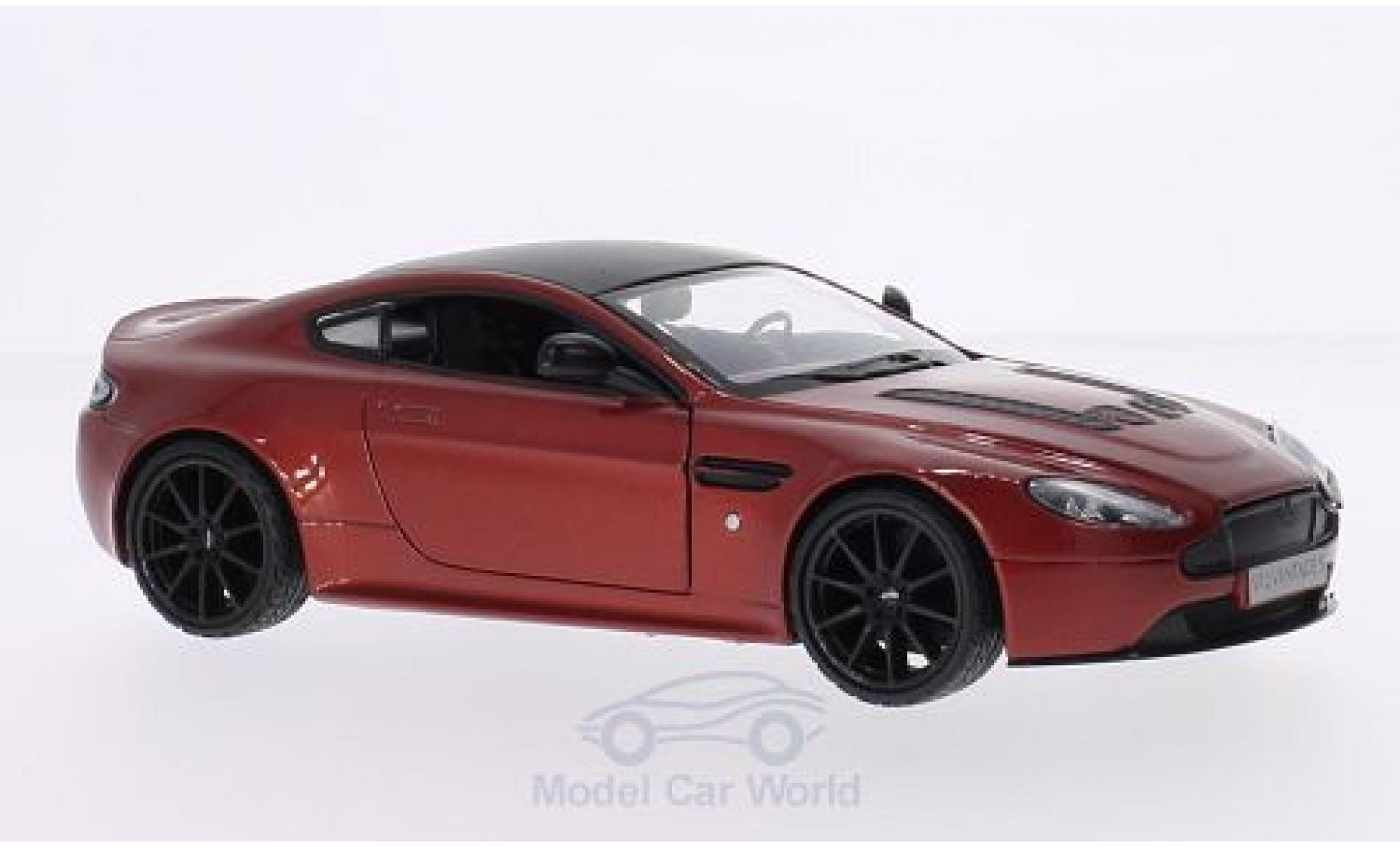 Aston Martin V12 Vantage 1/24 Motormax Vantage S metallico rosso/nero modellino in miniatura