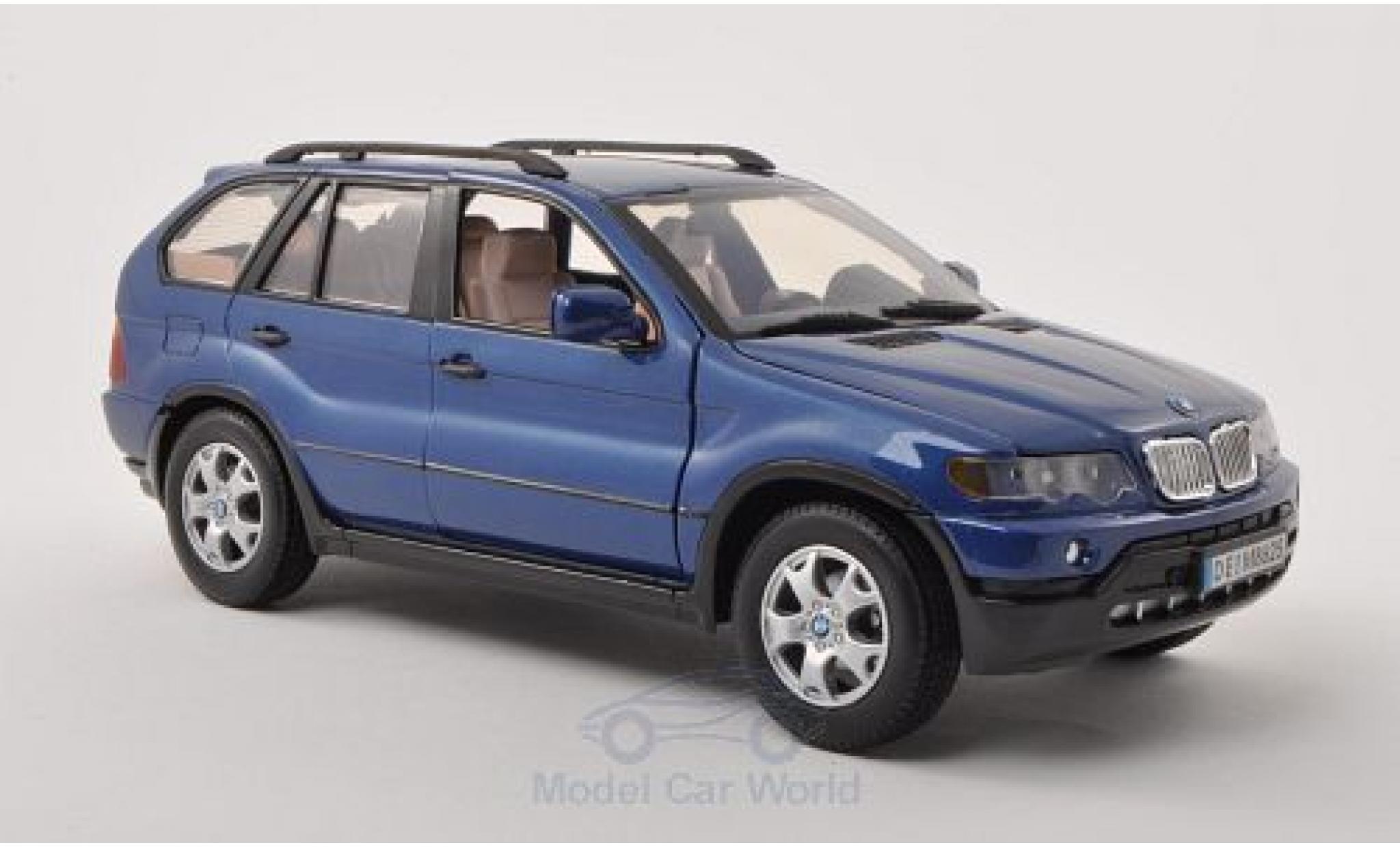 Bmw X5 E53 1/18 Motormax (E53) metallico blu modellino in miniatura