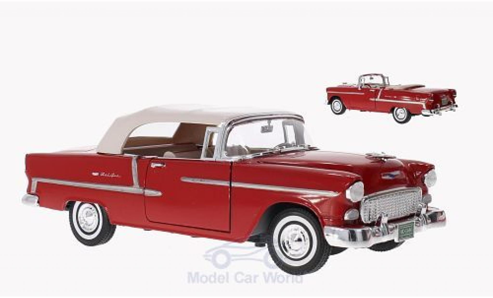Chevrolet Bel Air 1/18 Motormax Convertibile rosso 1955 Softtop und Persenning liegen bei modellino in miniatura