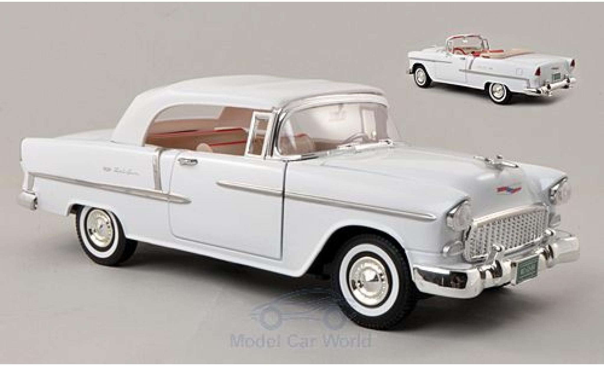 Chevrolet Bel Air 1/18 Motormax Convertibile bianco 1955 Softtop und Persenning liegen bei modellino in miniatura