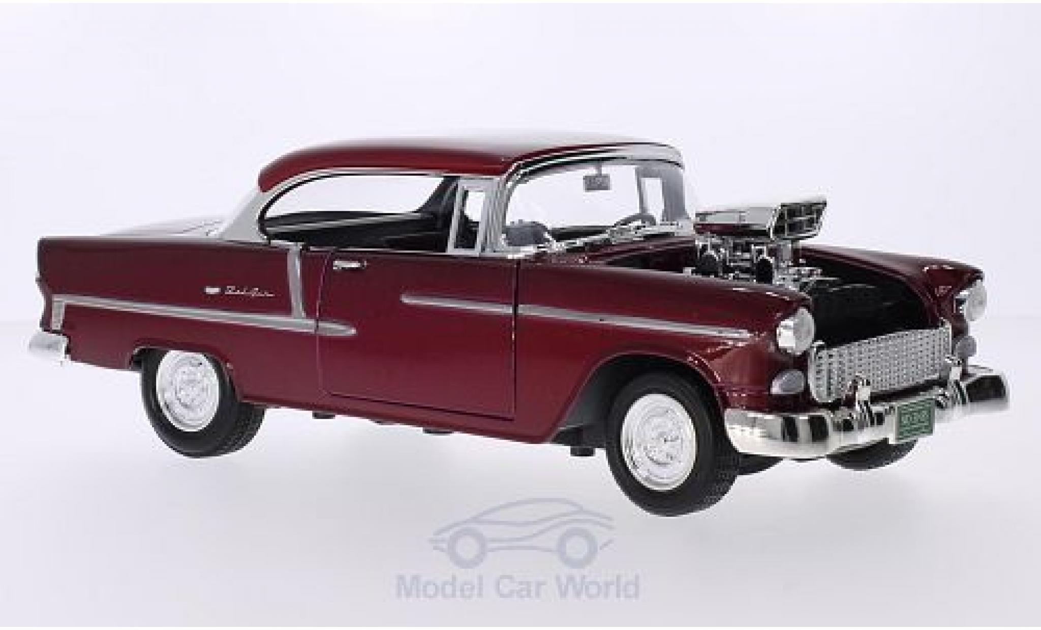 Chevrolet Bel Air 1/18 Motormax Tuning metallico rosso 1955 modellino in miniatura