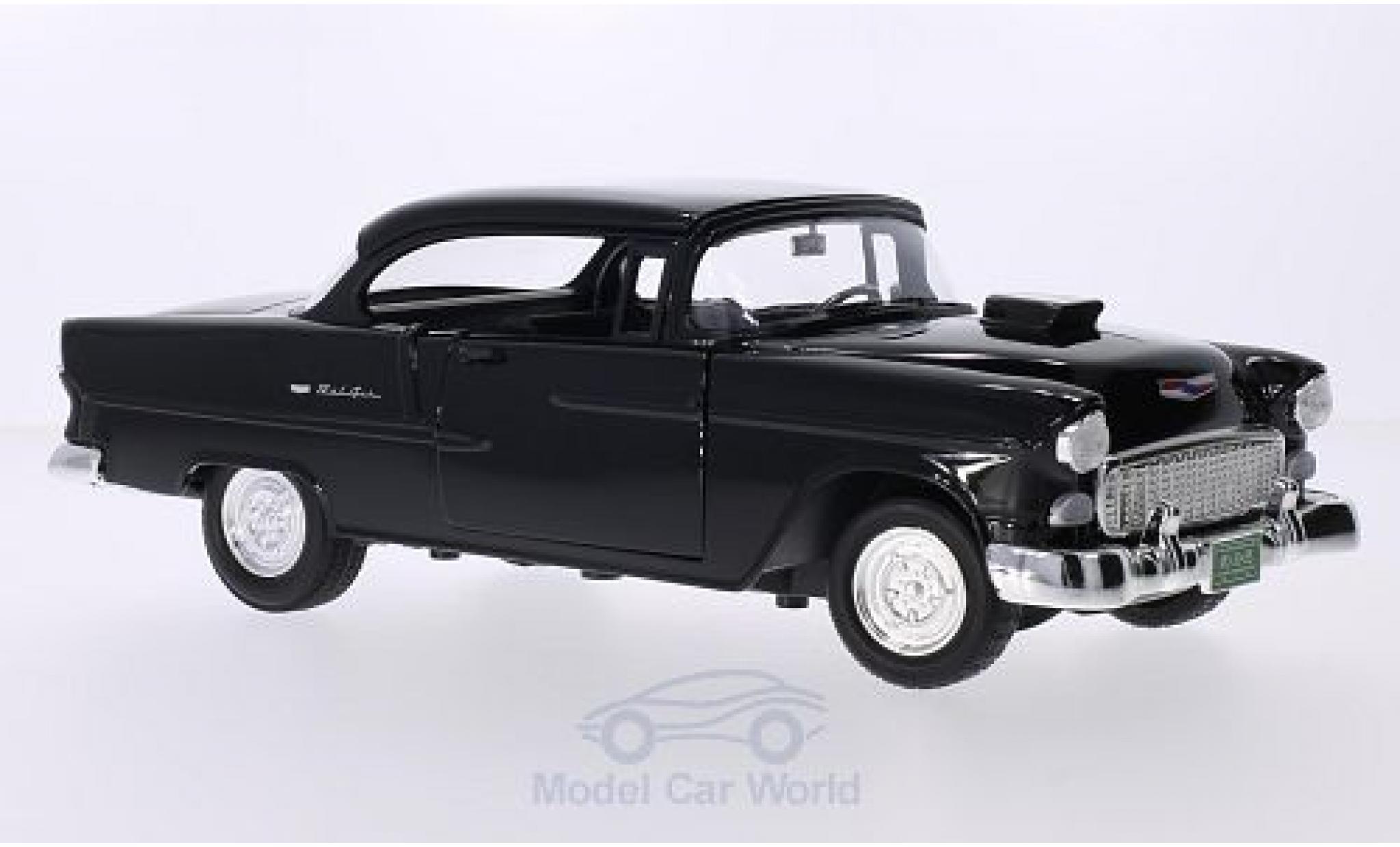 Chevrolet Bel Air 1/18 Motormax Tuning nero 1955 modellino in miniatura