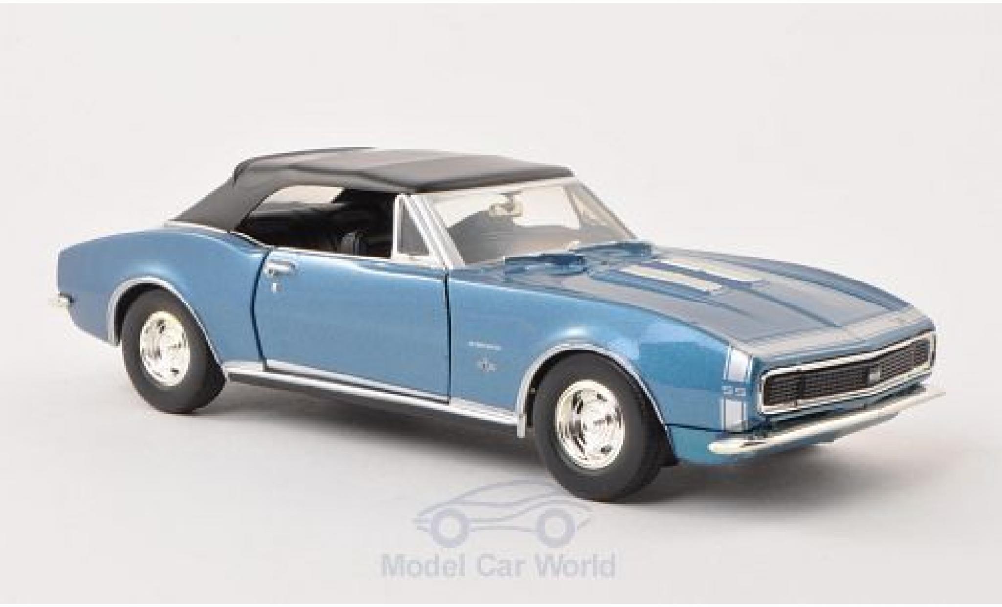 Chevrolet Camaro 1/24 Motormax SS Convertibile metallico blu 1967 Verdeck geschlossen ohne Vitrine modellino in miniatura
