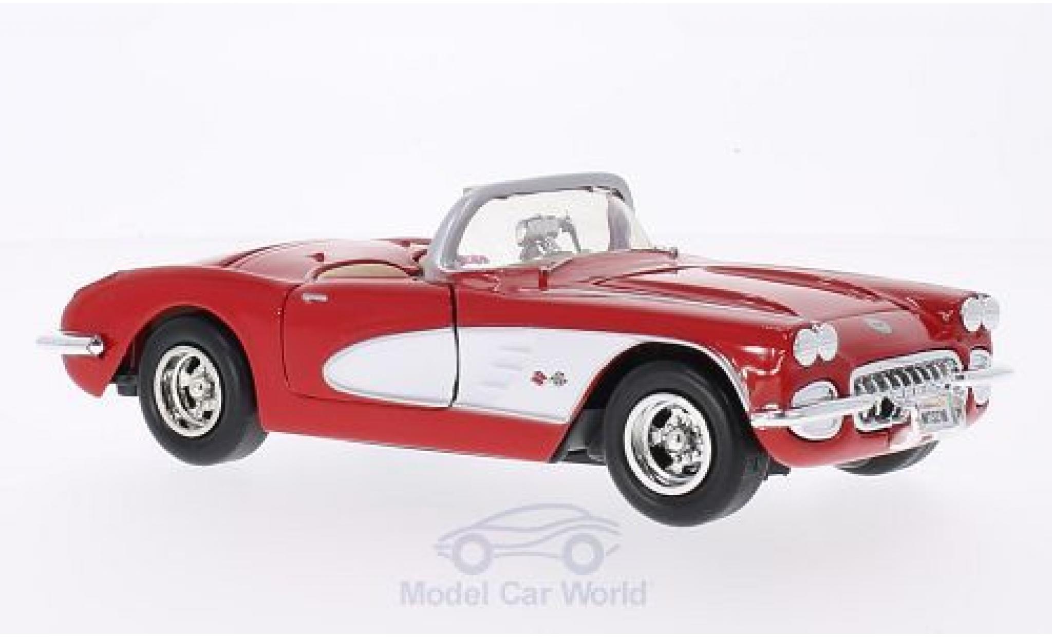 Chevrolet Corvette 1/24 Motormax (C1) rosso/bianco 1959 modellino in miniatura