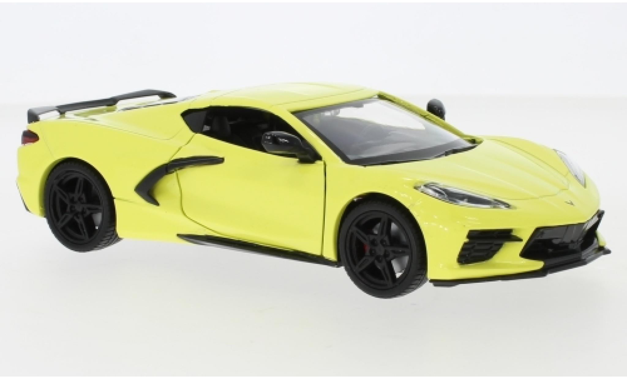 Chevrolet Corvette 1/24 Motormax C8 Stingray giallo 2020 modellino in miniatura