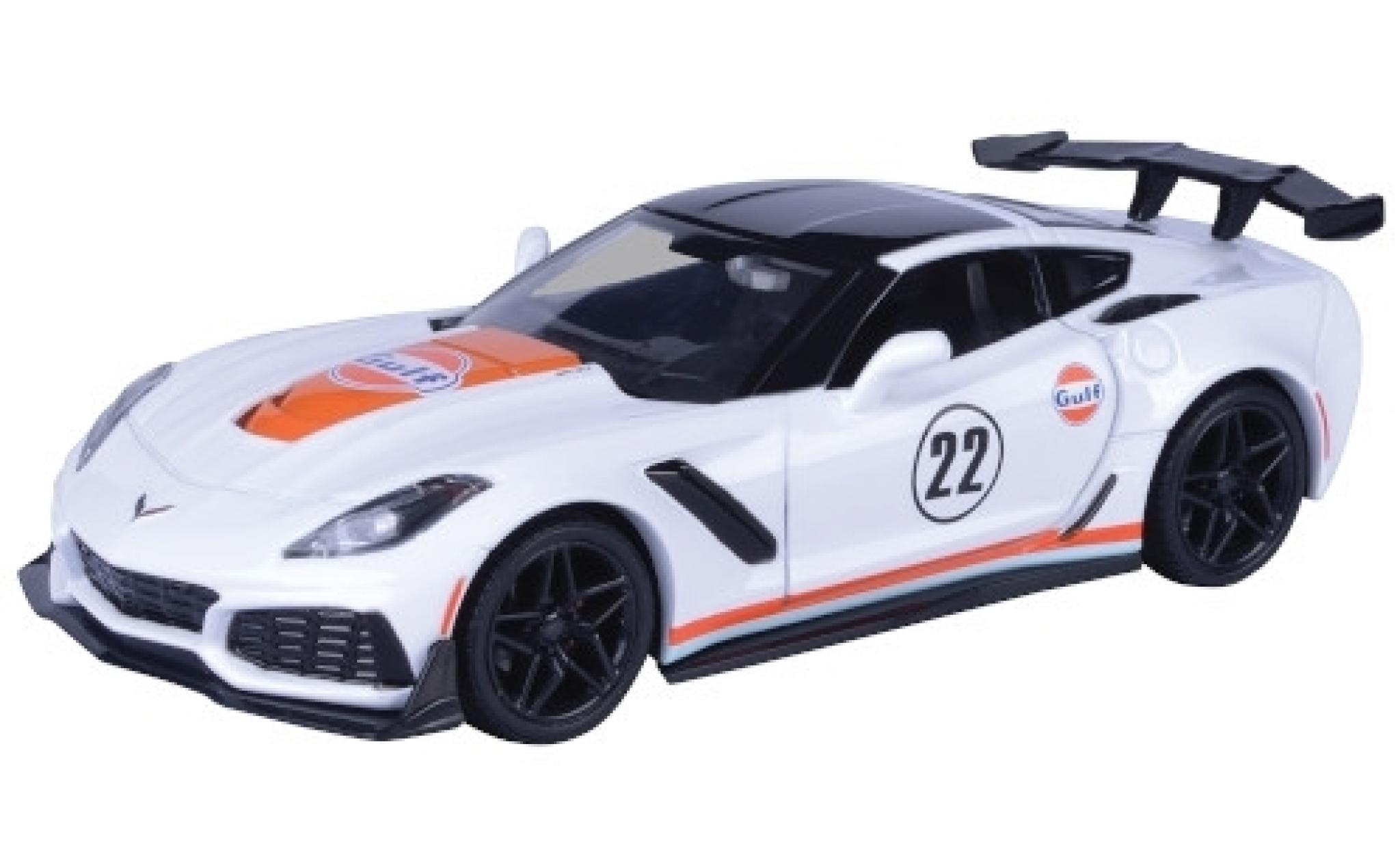 Chevrolet Corvette 1/24 Motormax ZR1 bianco Gulf 2019 modellino in miniatura
