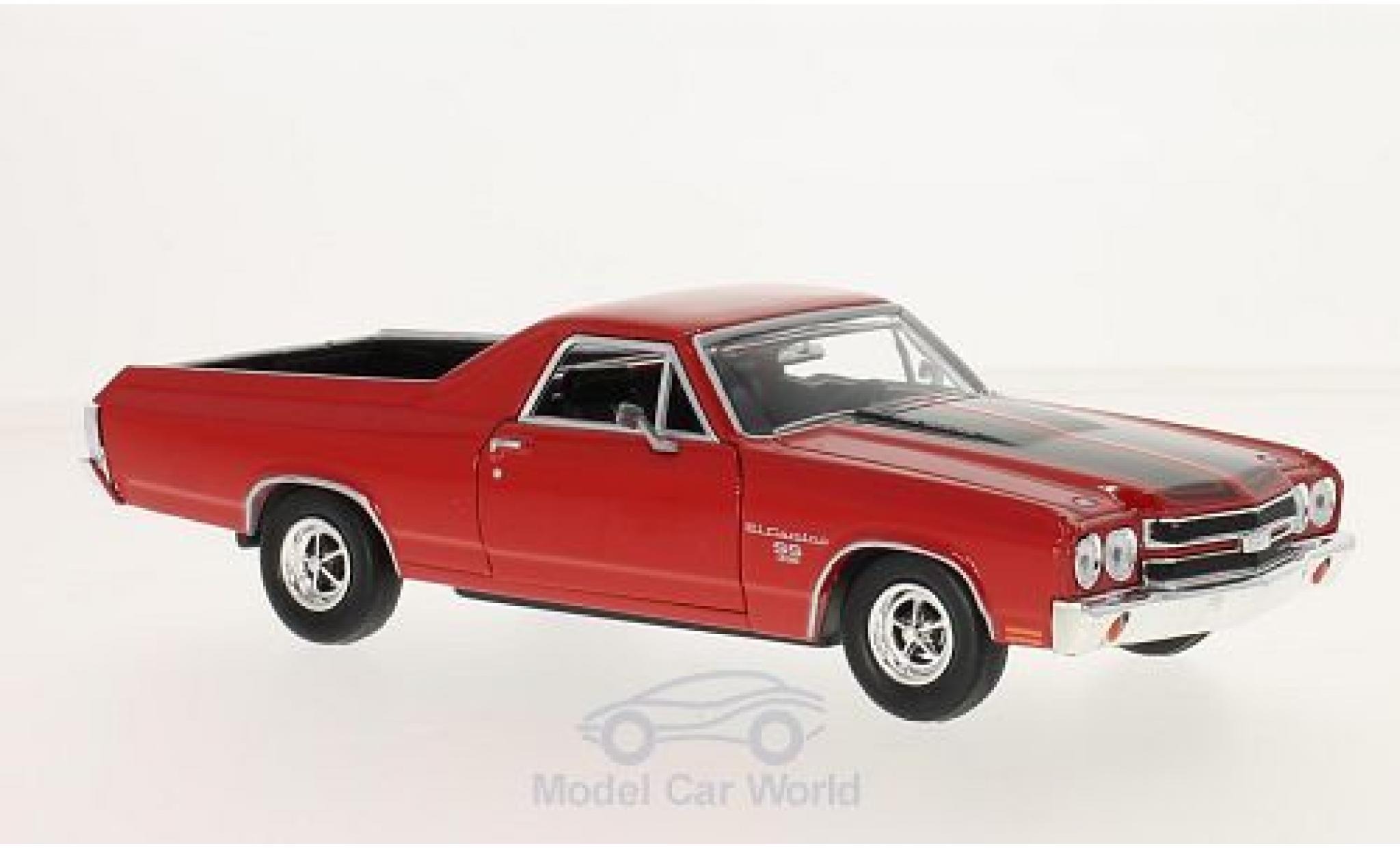 Chevrolet El Camino 1/24 Motormax rosso/nero 1970 modellino in miniatura