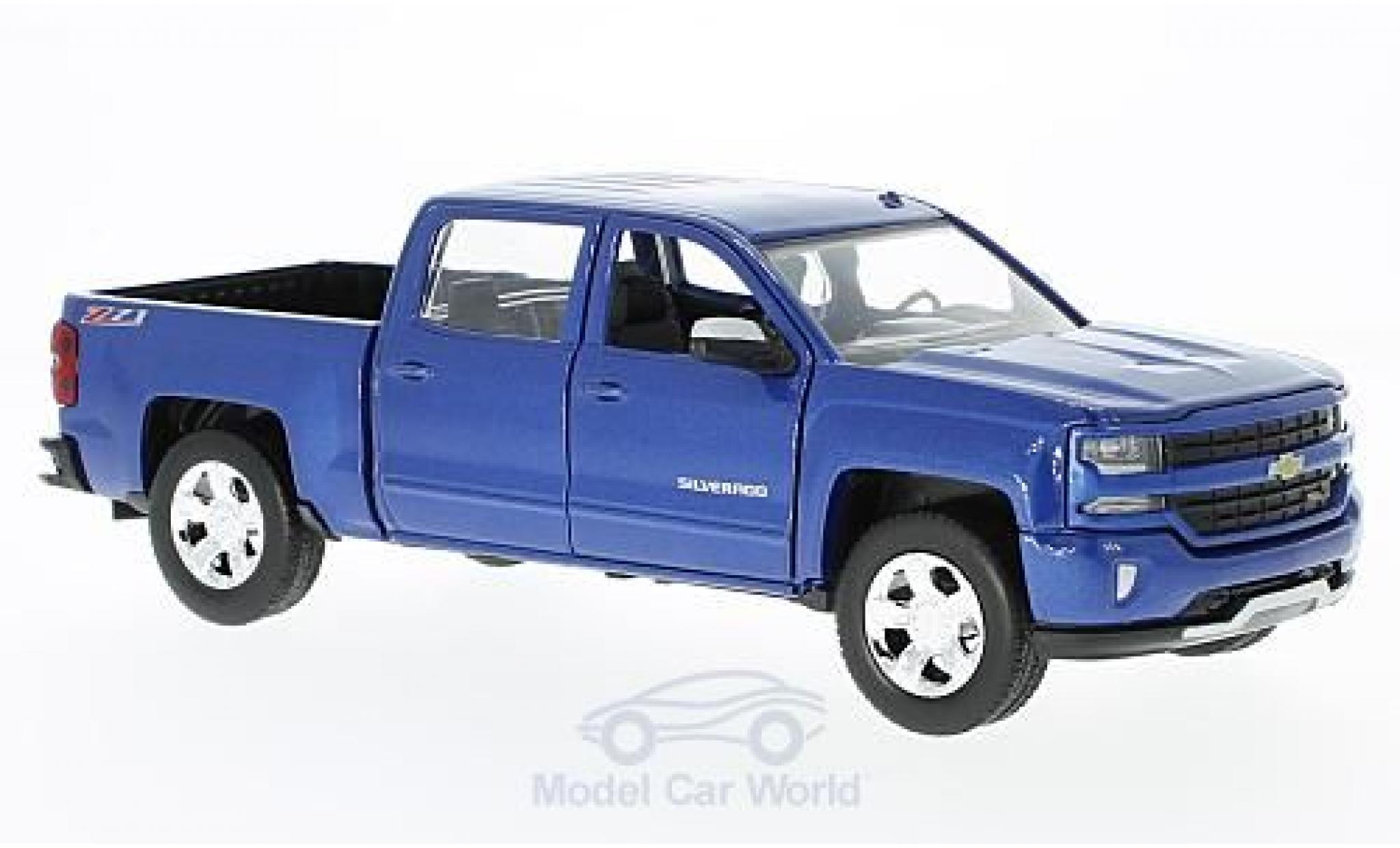 Chevrolet Silverado 1/27 Motormax 1500 LT - Z71 blu 2017 Maßstab:1:27 Doppelkabine mit kurzer Ladefläche modellino in miniatura