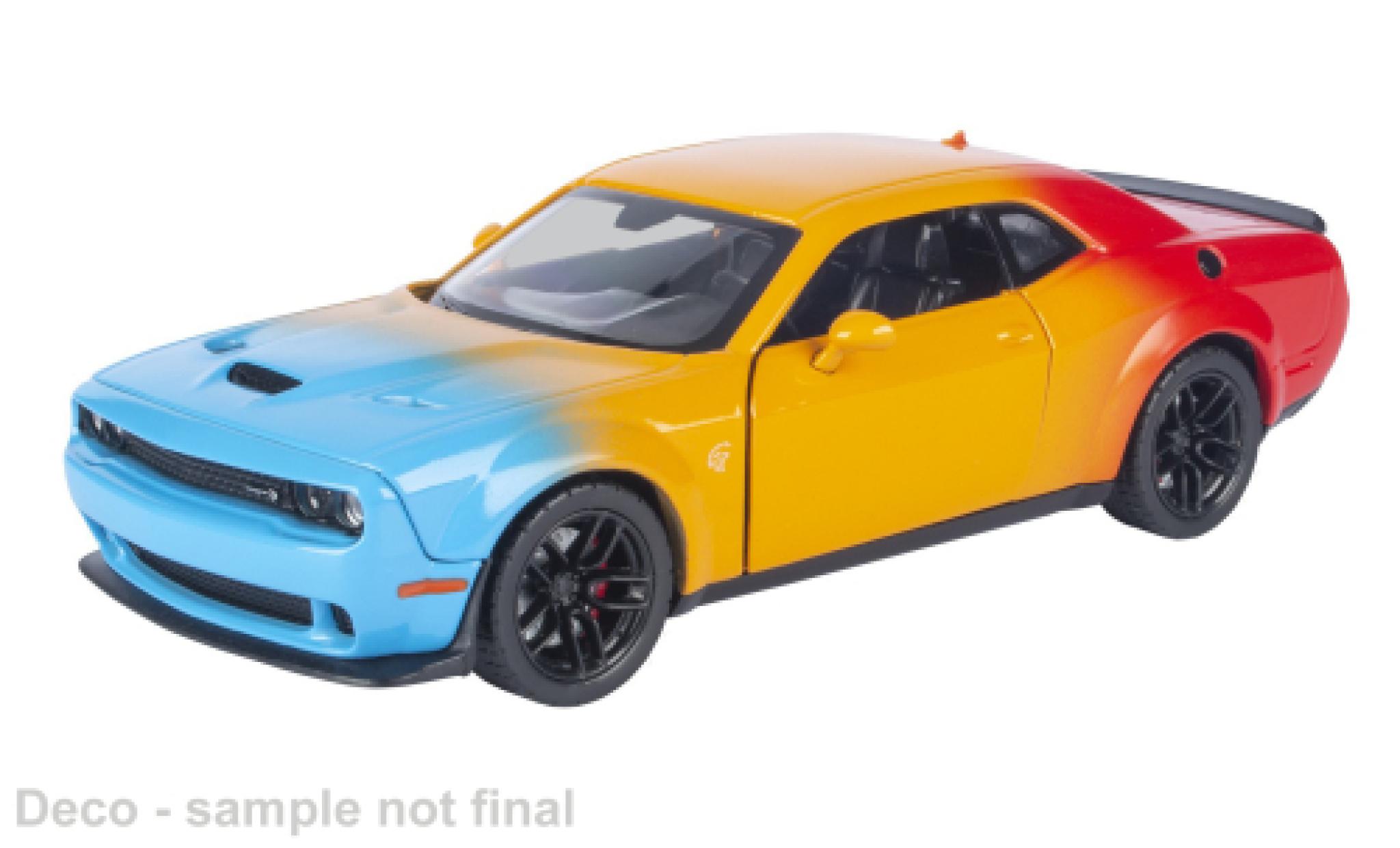 Dodge Challenger 1/24 Motormax Hellcat SRT gelb/Dekor 2018 1:24 modellino in miniatura