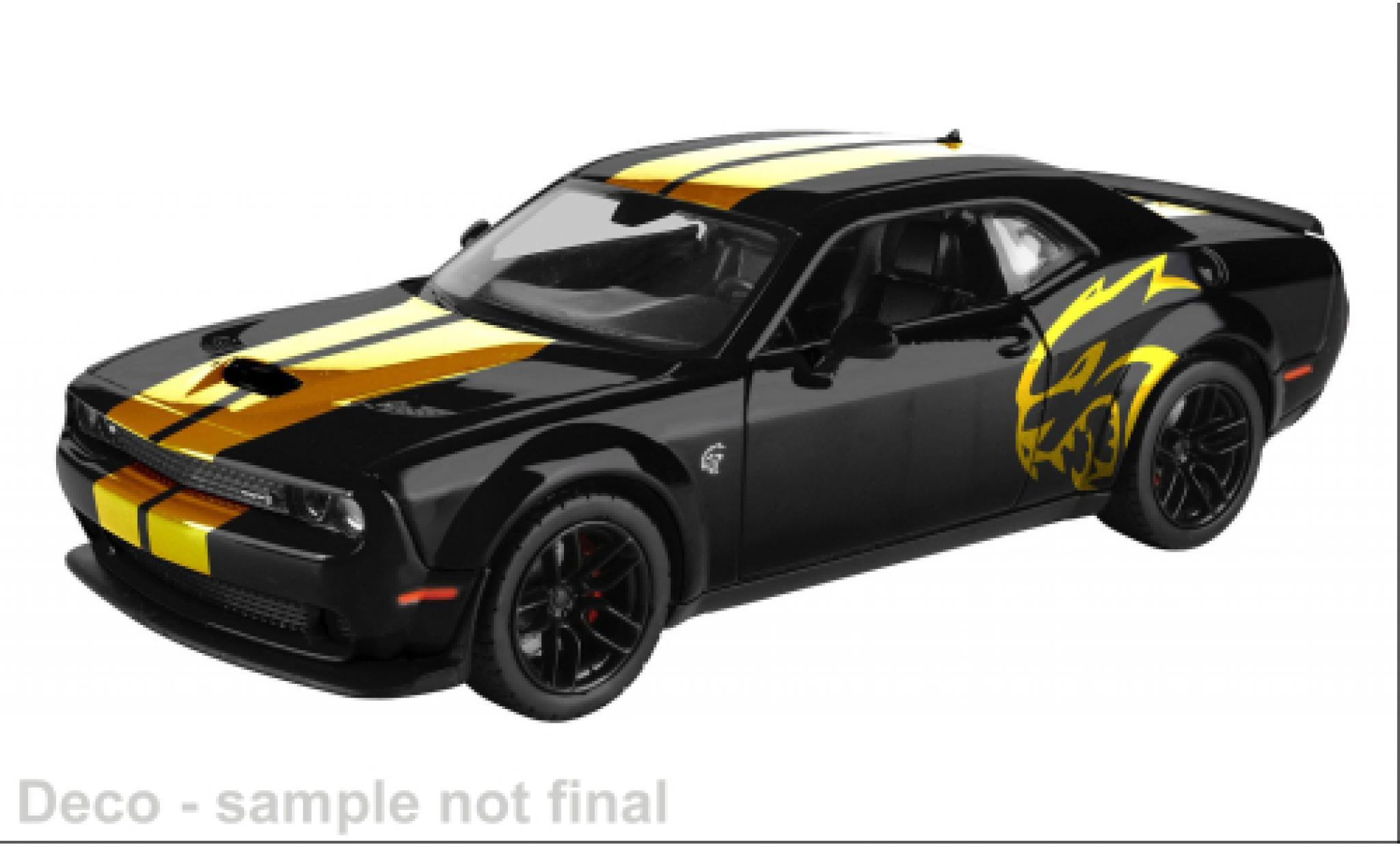 Dodge Challenger 1/24 Motormax Hellcat SRT schwarz/gold 2018 1:24 modellino in miniatura