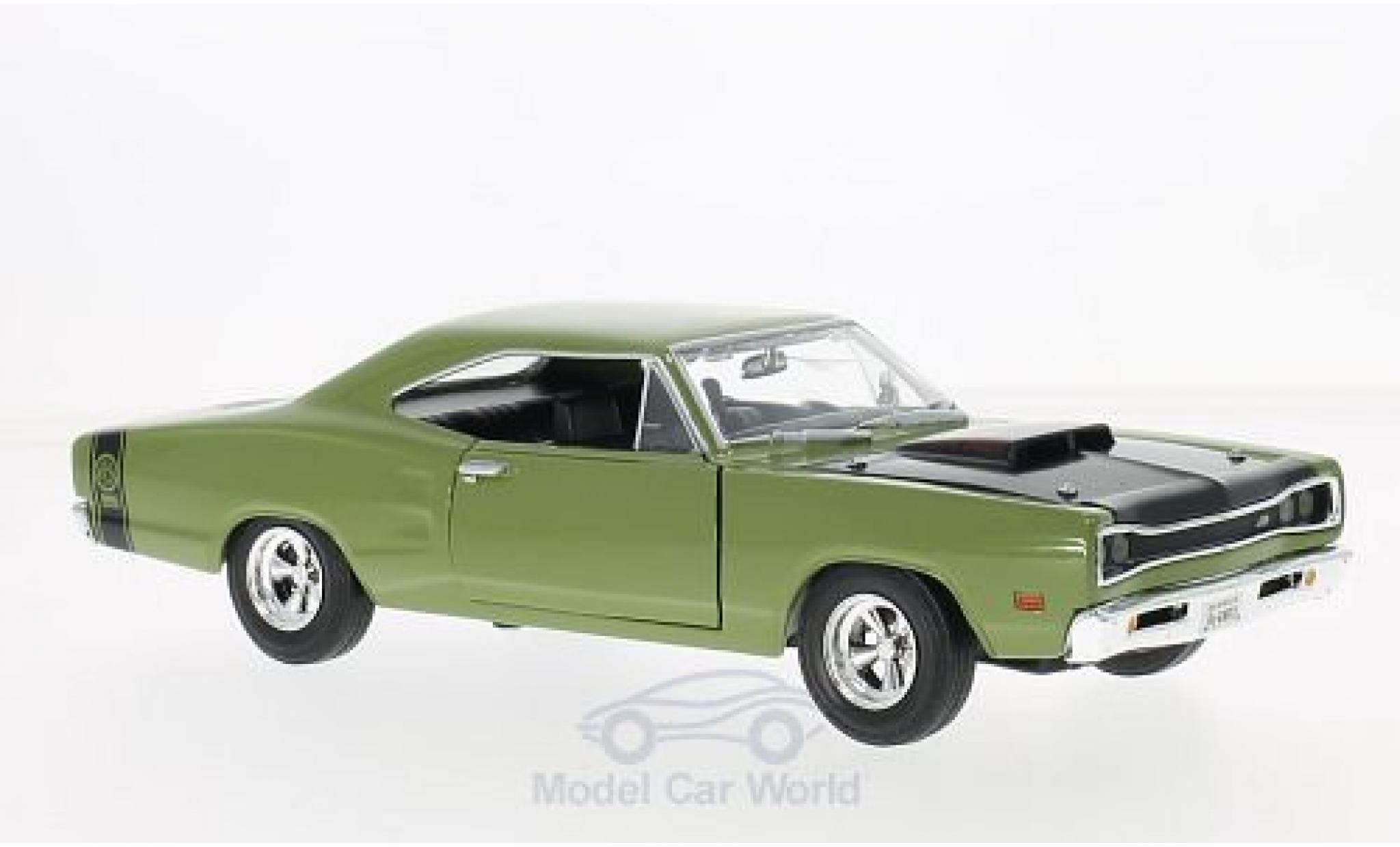 Dodge Coronet 1/24 Motormax Super Bee oliv/nero 1969 modellino in miniatura