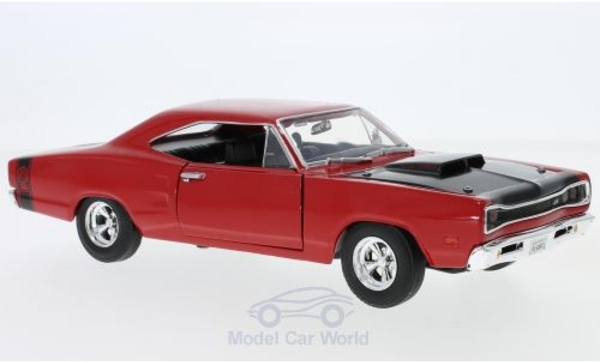 Dodge Coronet 1/24 Motormax Super Bee rosso/nero 1969 modellino in miniatura