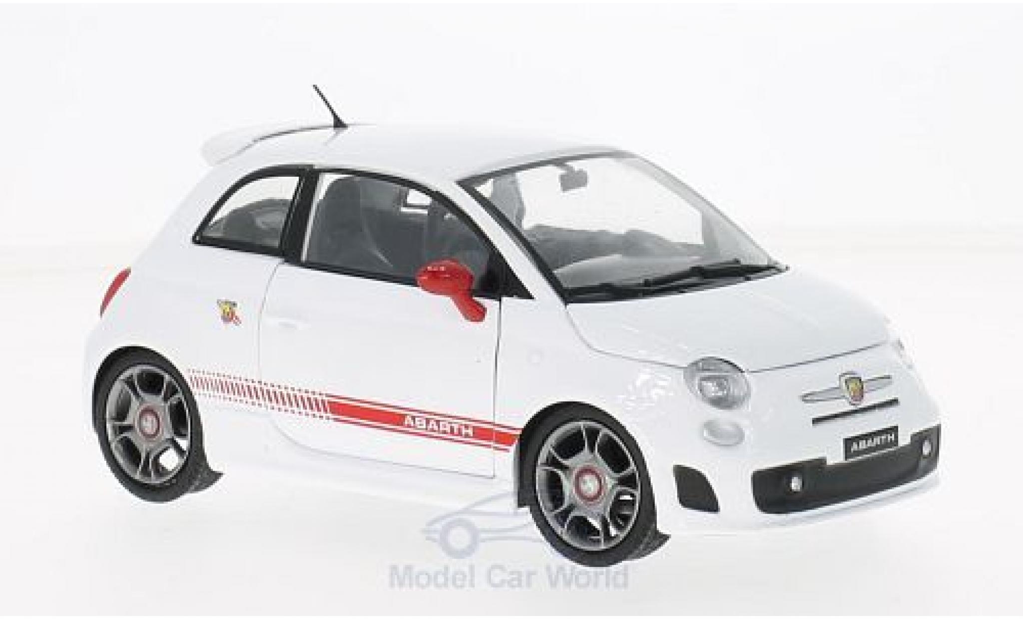 Fiat 500 F 1/24 Motormax Abarth bianco/rosso 2008 modellino in miniatura