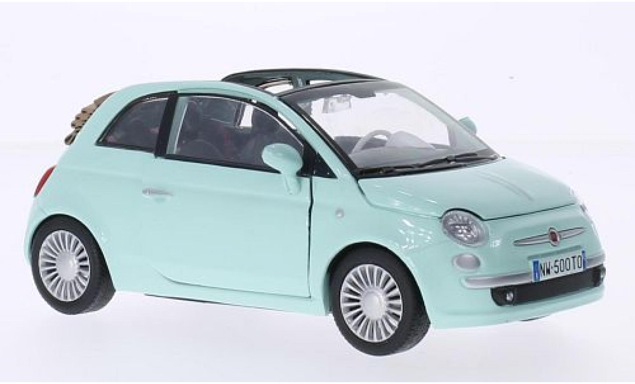 Fiat 500 1/24 Motormax Cabrio verde modellino in miniatura