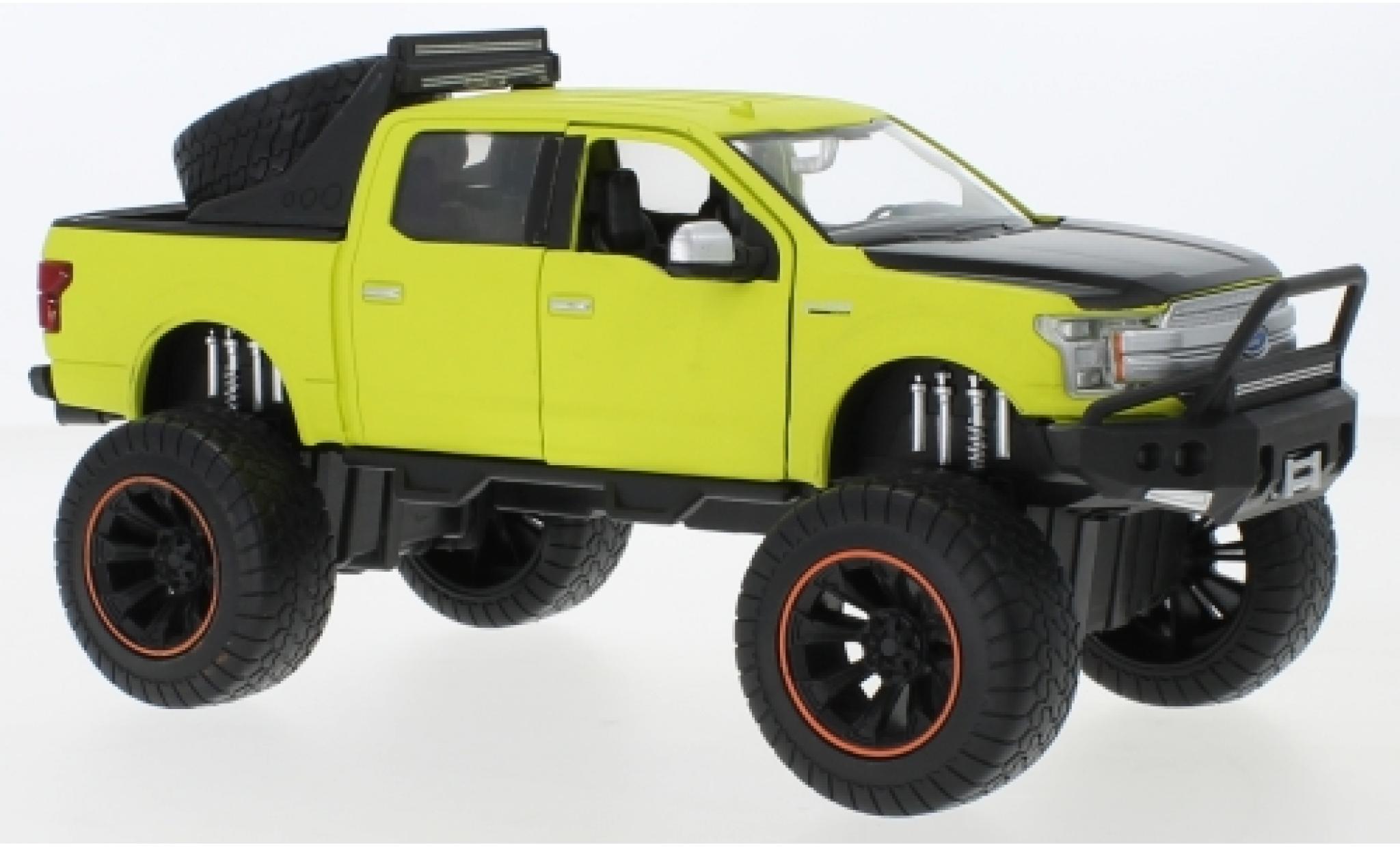 Ford F-1 1/24 Motormax 50 Lariat Crew Cab Off Road matt-verde/matt-nero 2019 Maßstab 1:27 modellino in miniatura