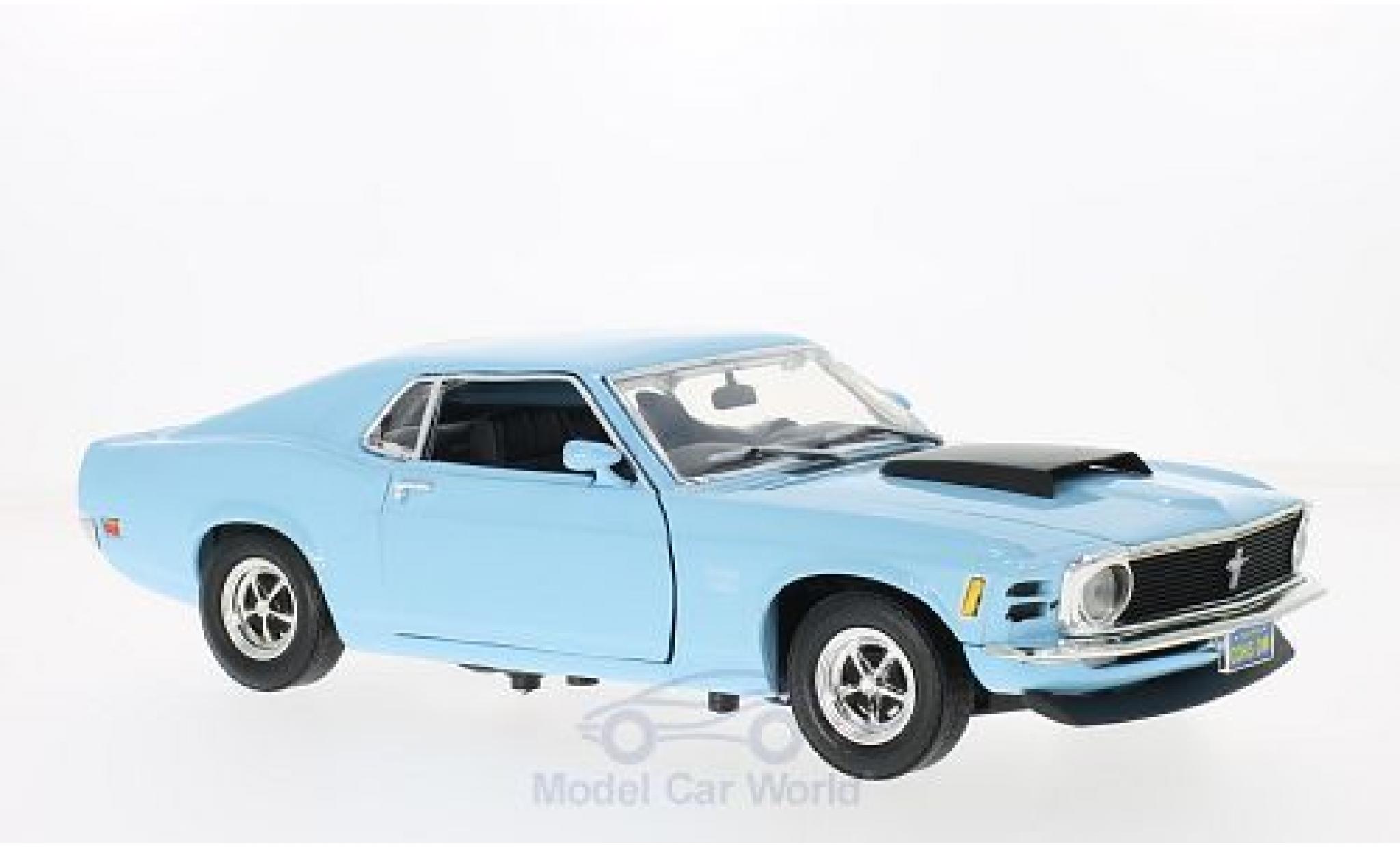 Ford Mustang 1/18 Motormax Boss 429 blu 1970 modellino in miniatura