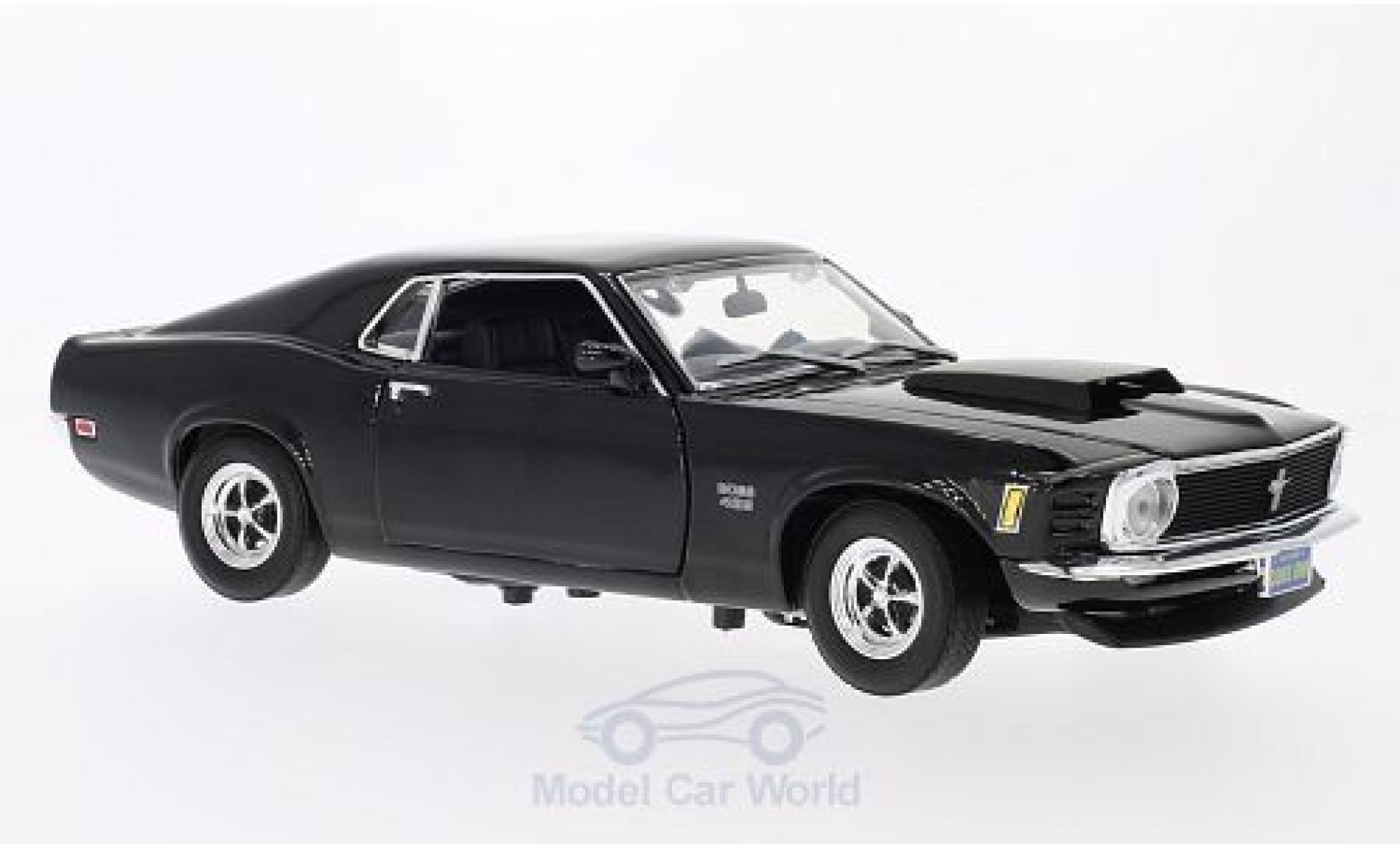 Ford Mustang 1/18 Motormax Boss 429 nero 1970 ohne Vitrine modellino in miniatura