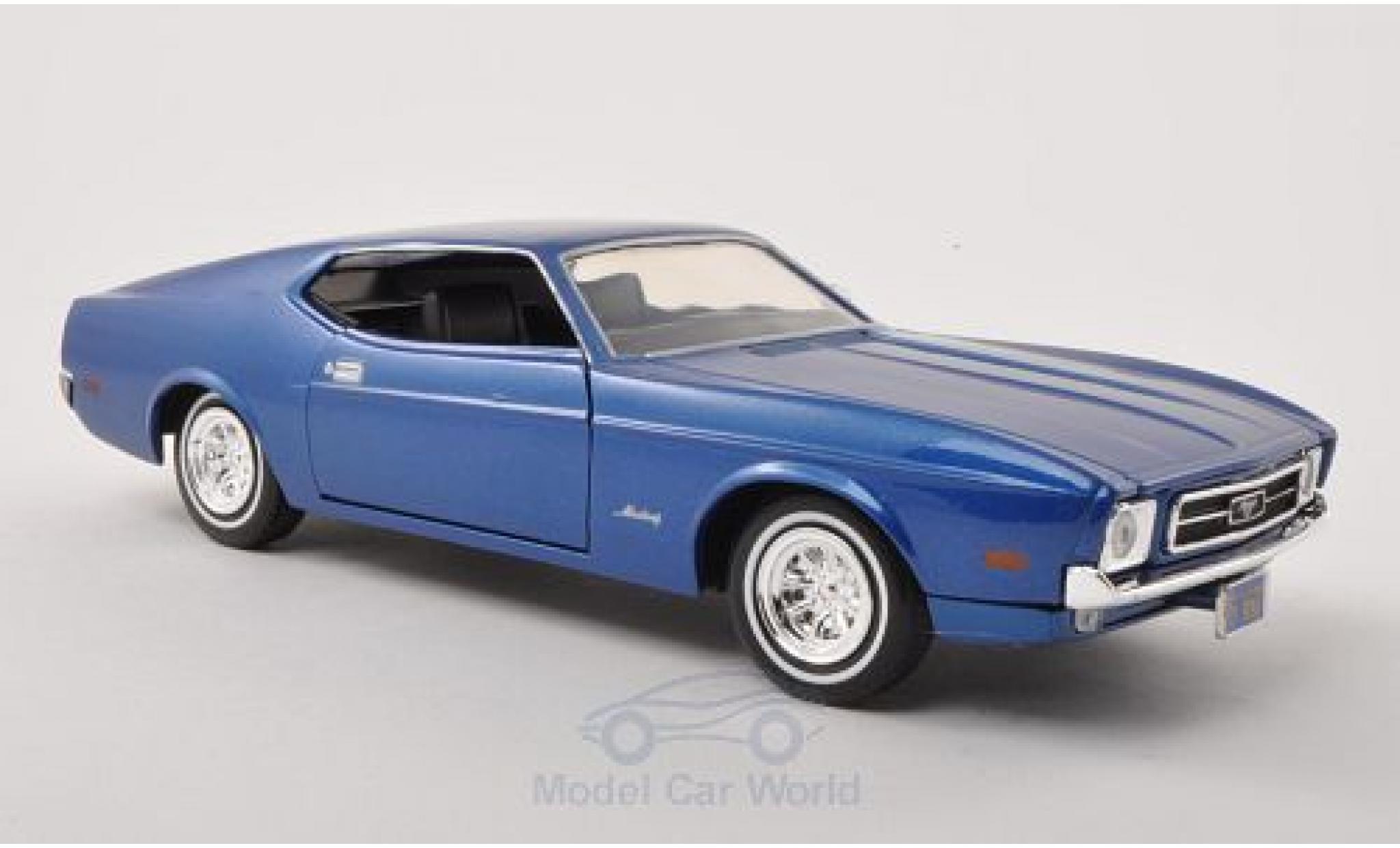Ford Mustang 1971 1/24 Motormax Sportsroof metallico blu 1971 modellino in miniatura