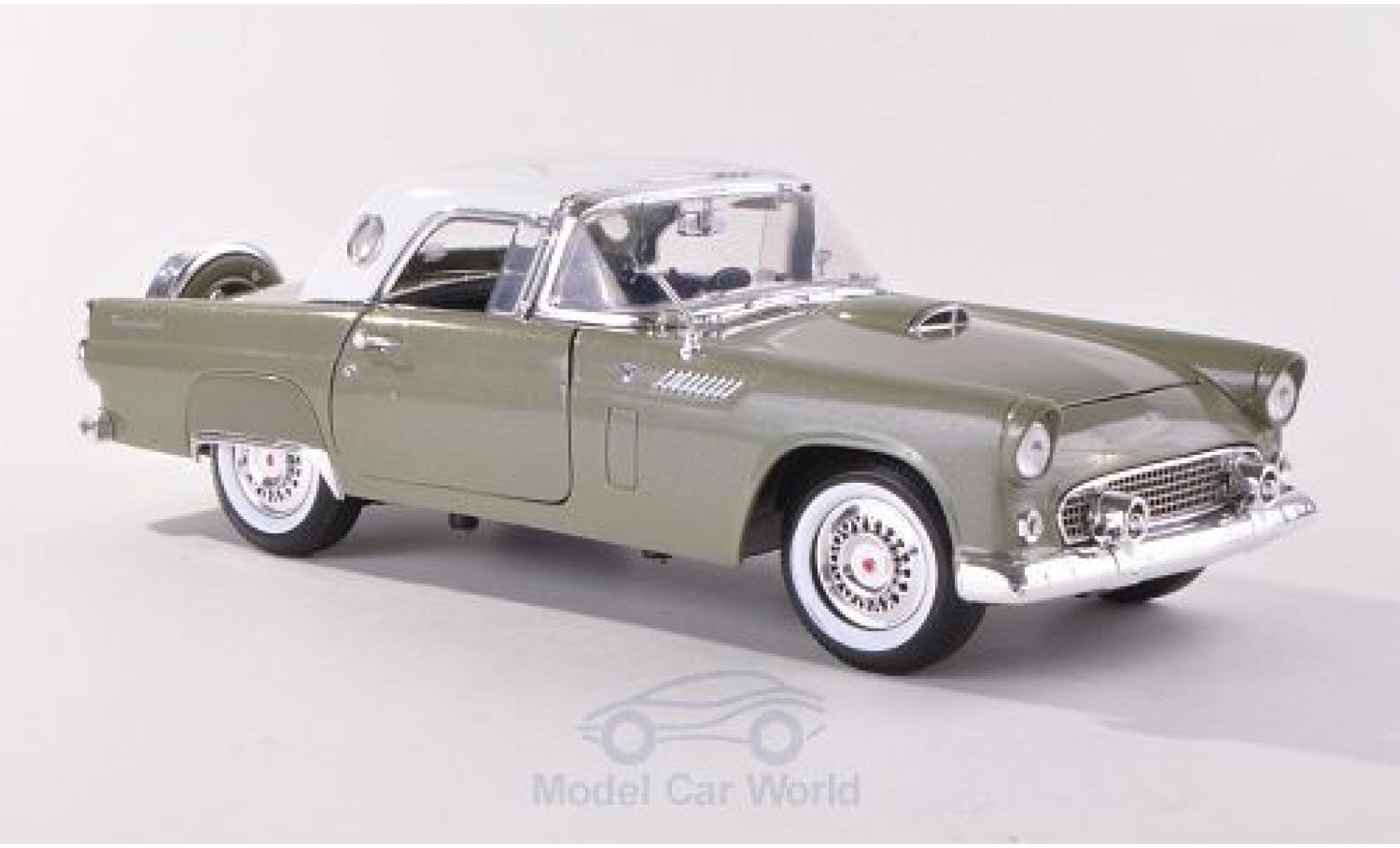 Ford Thunderbird 1956 1/18 Motormax Hardtop metallico verde/bianco 1956 modellino in miniatura